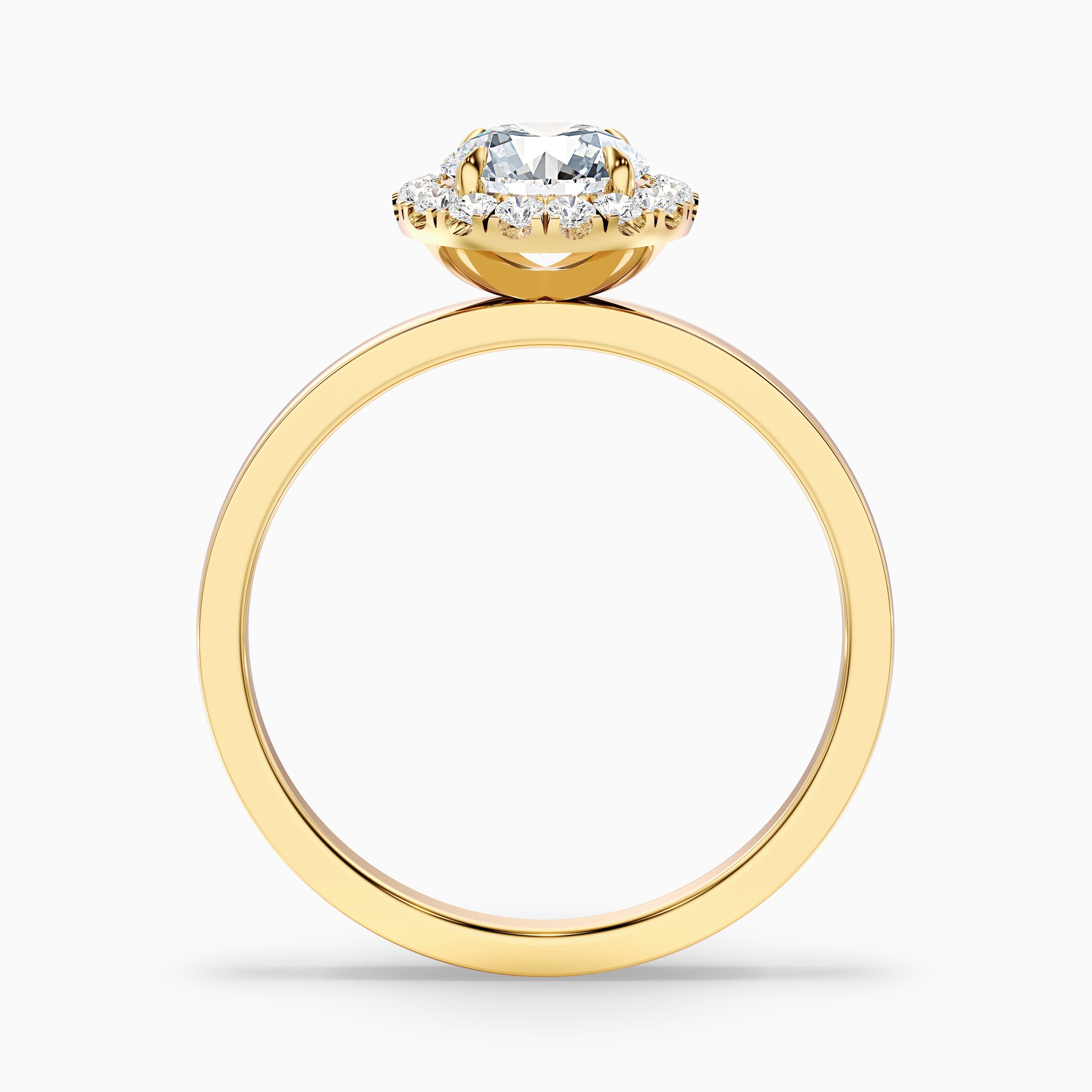 Cora 4.5 Carat Round Halo Moissanite Engagement Ring in Platinum