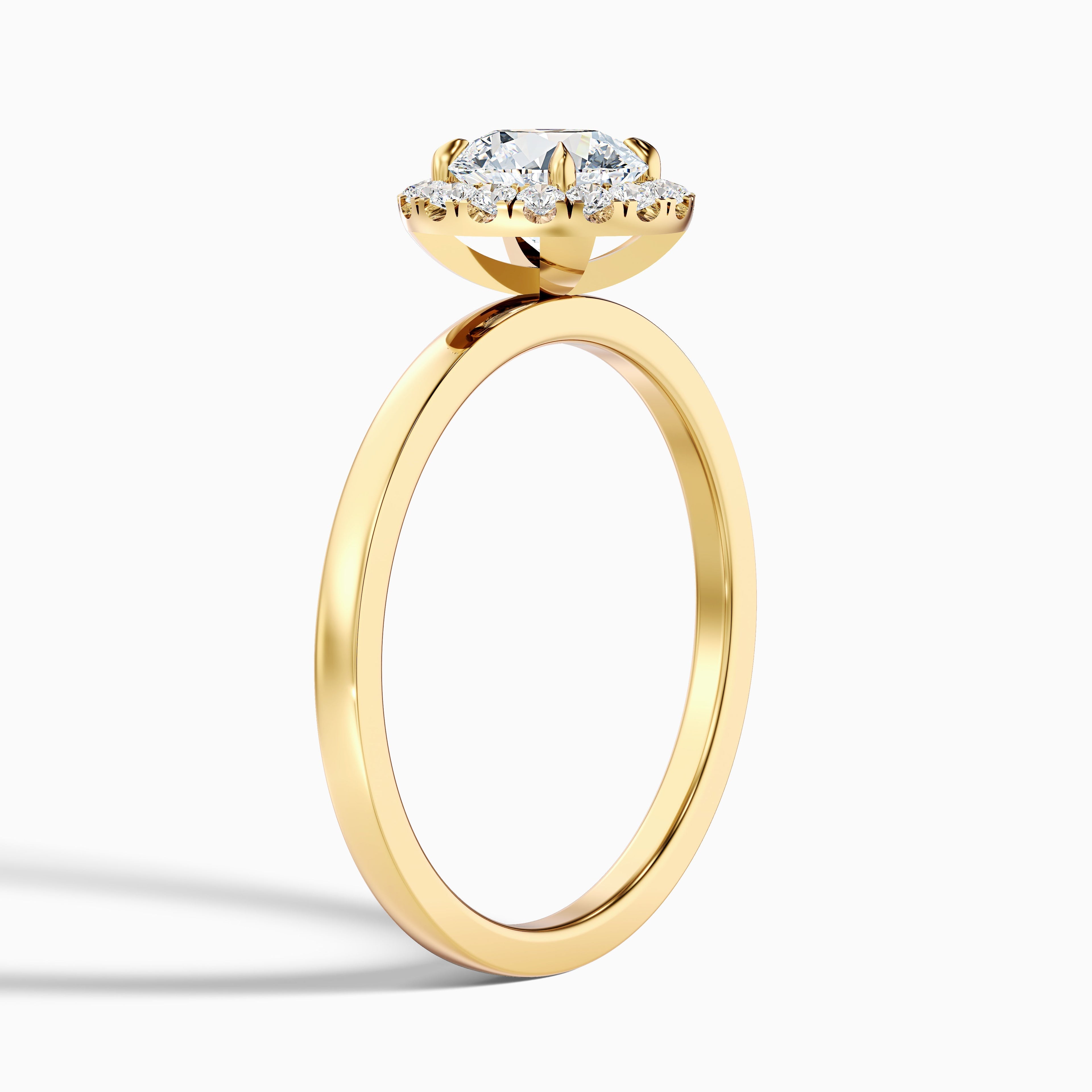 Cora 4 Carat Round Halo Moissanite Engagement Ring in 18k Rose Gold