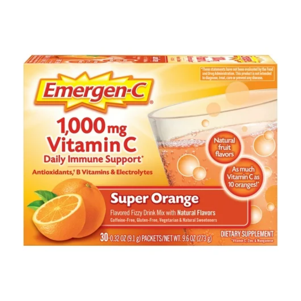 Emergen-C Daily Immune Support Vitamin C Super Orange (1000mg 30ct) DestGlow