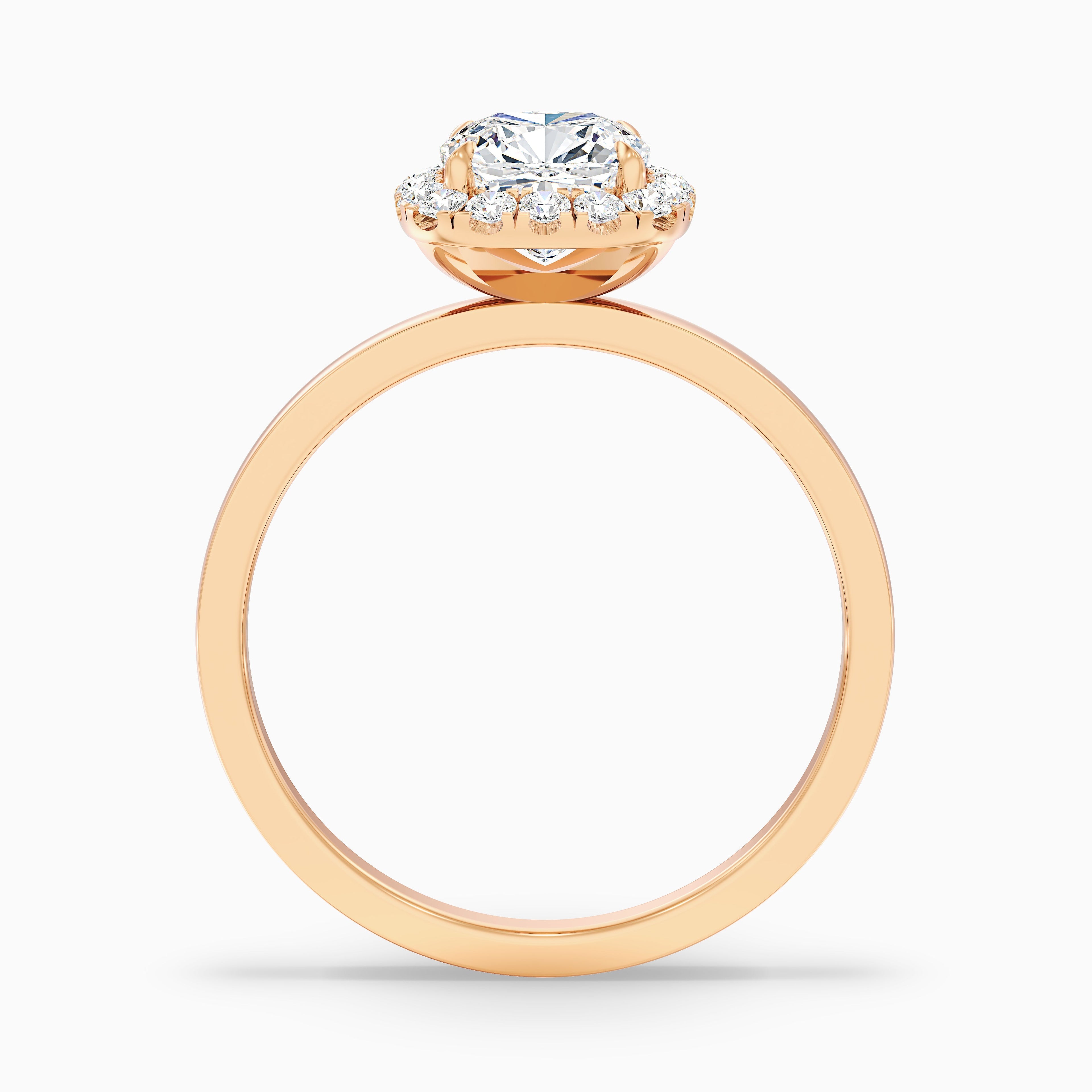 Claire 5.5 Carat Cushion Cut Halo Moissanite Engagement Ring in 14k White Gold