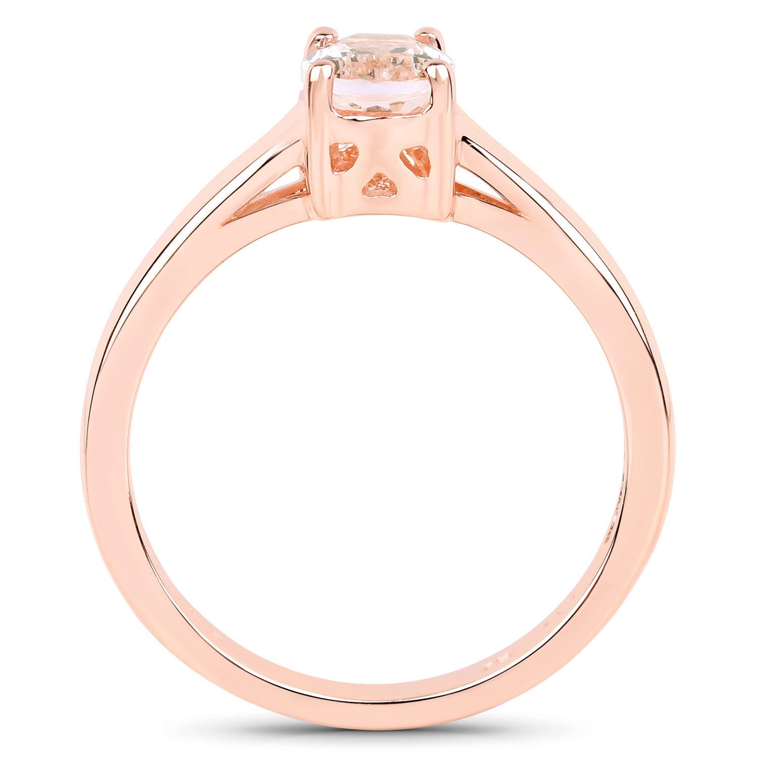 0.70 Carat Genuine Morganite .925 Sterling Silver Ring