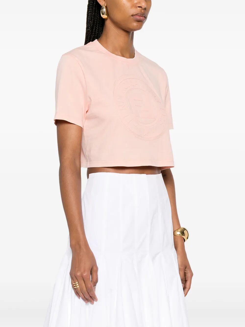 Fendi Women 3D Fendi Roma Cropped T-Shirt