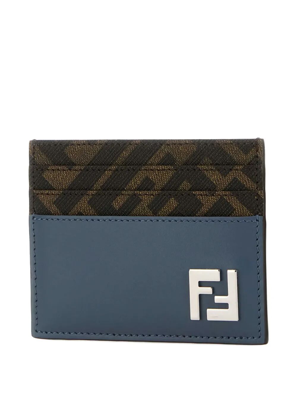 Fendi Men Leather And Ff Canvas Squared Card Holder by Luosophy