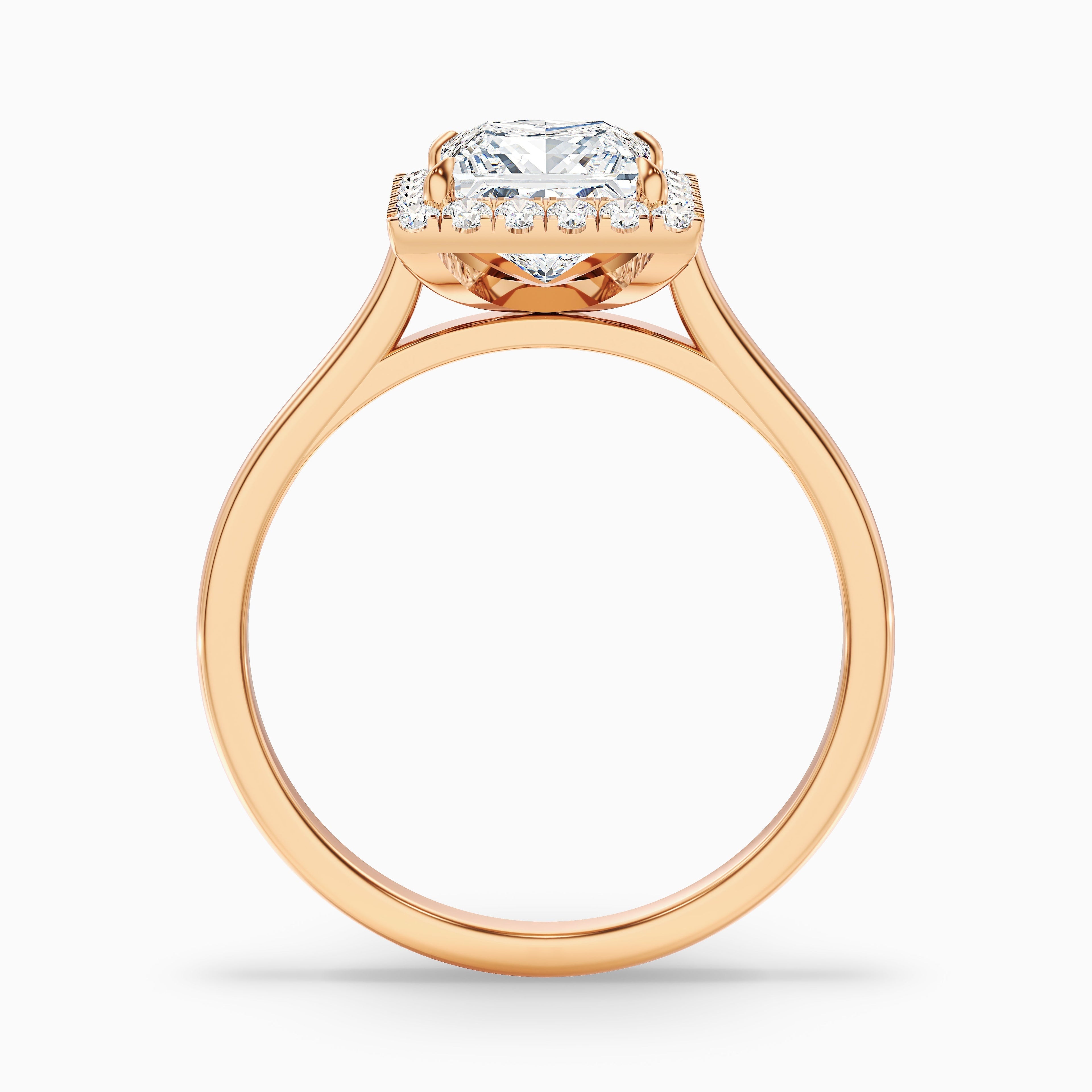 Ember 2 Carat Princess Cut Halo Lab Grown Diamond Ring in 925 Sterling Silver