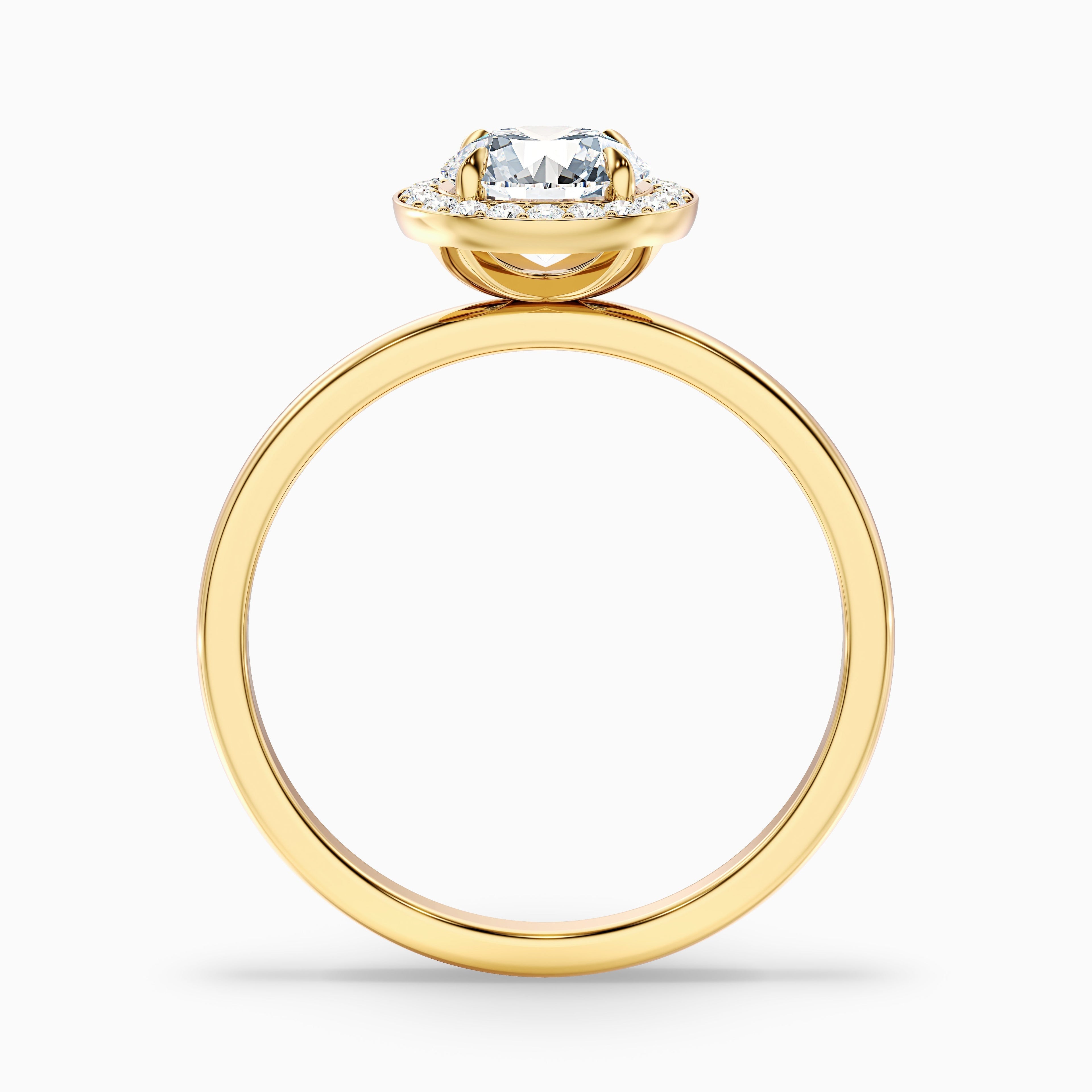 Arya 2 Carat Round Halo Lab Grown Diamond Ring in 14k White Gold