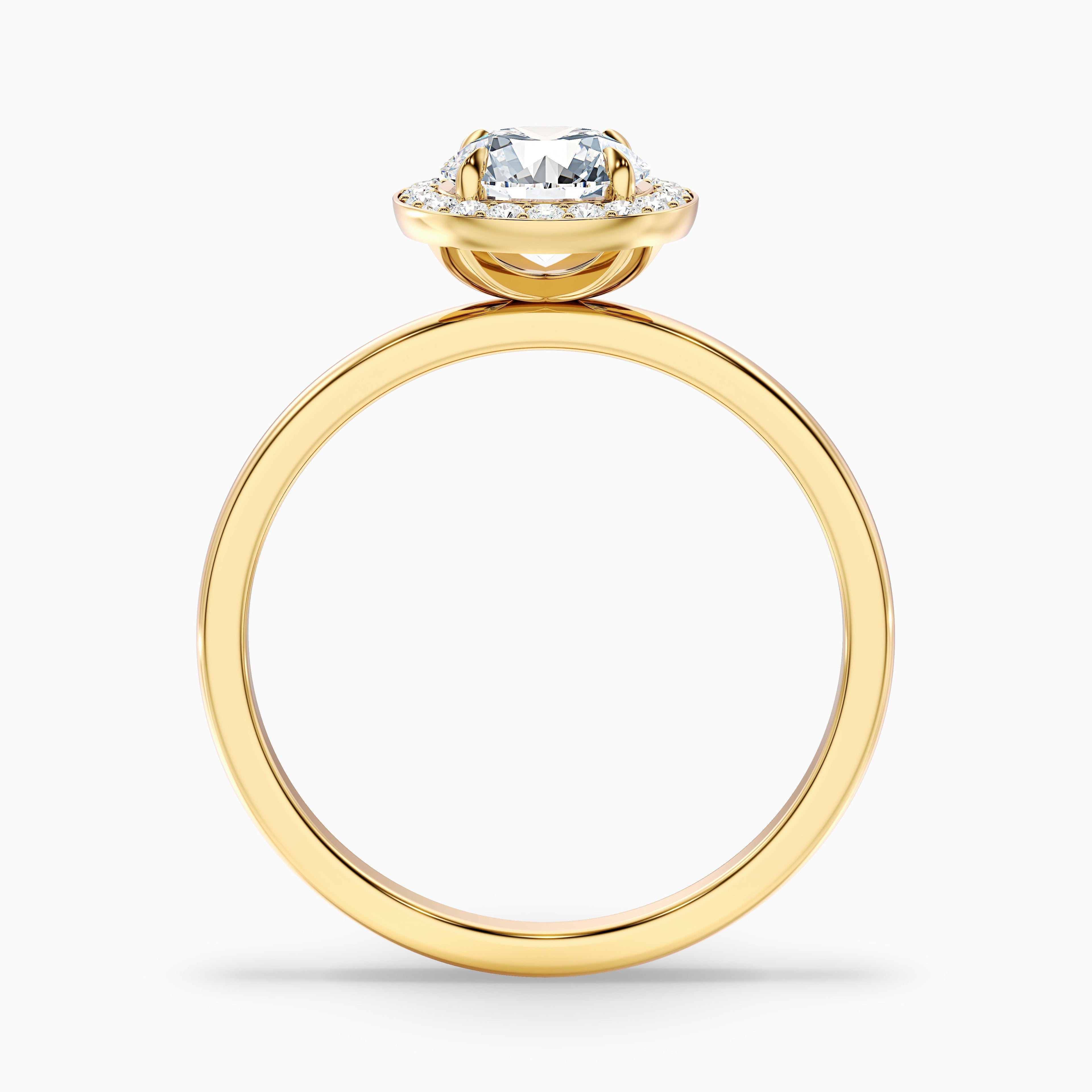 Arya 3.5 Carat Round Halo Lab Grown Diamond Ring in 10k Rose Gold