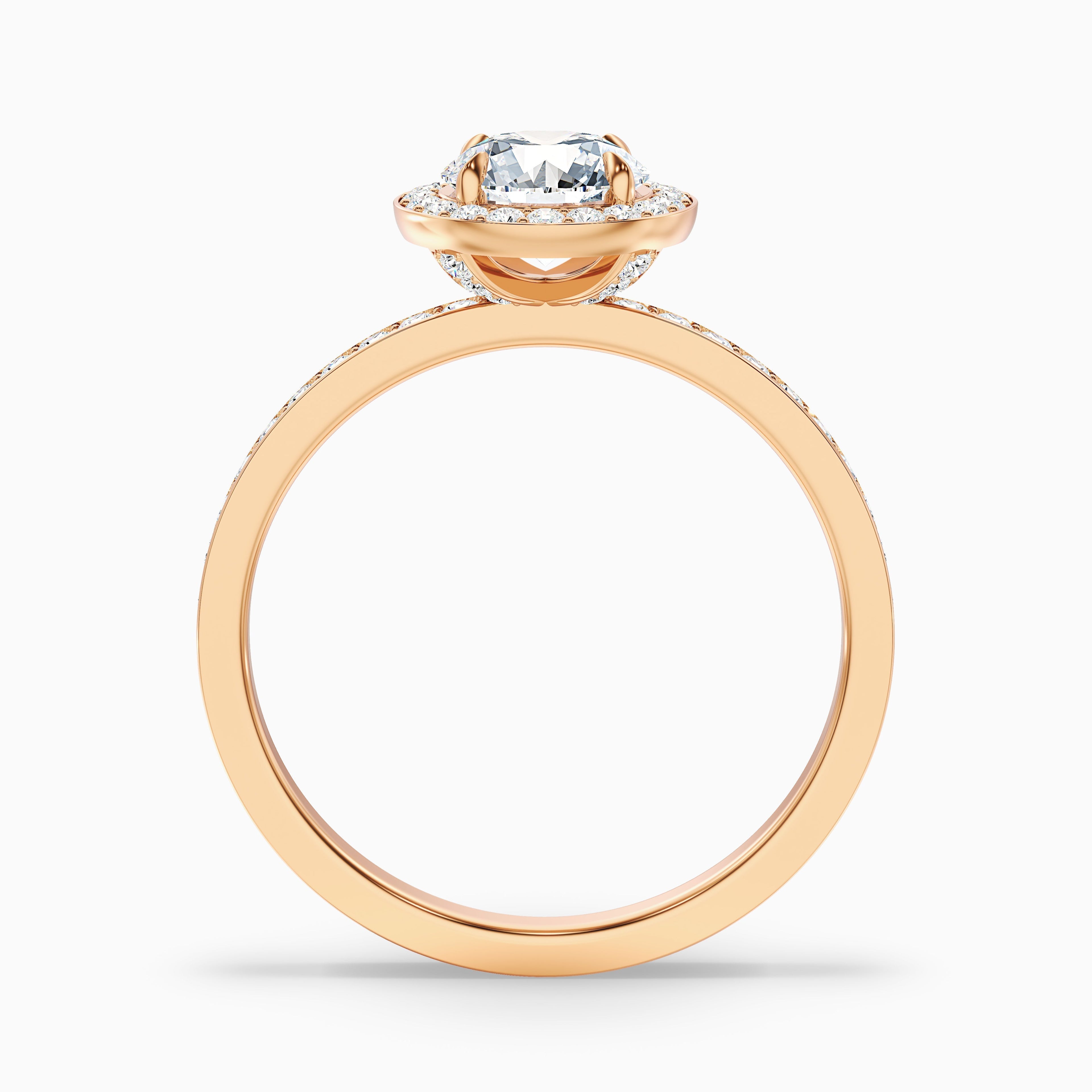 Nyra 3 Carat Round Halo Pave Moissanite Engagement Ring in 925 Sterling Silver