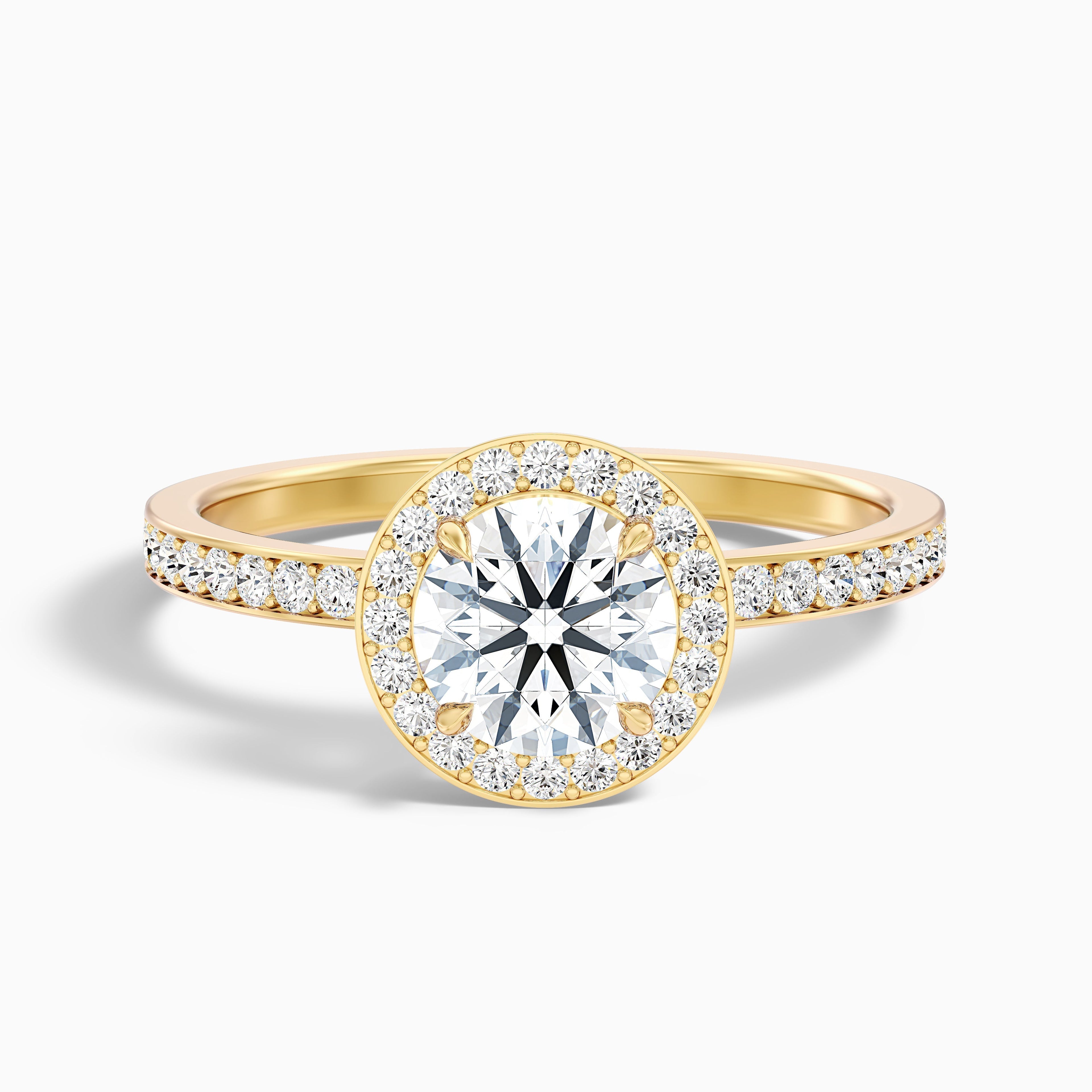 Nyra 4.5 Carat Round Halo Pave Moissanite Engagement Ring in 925 Sterling Silver