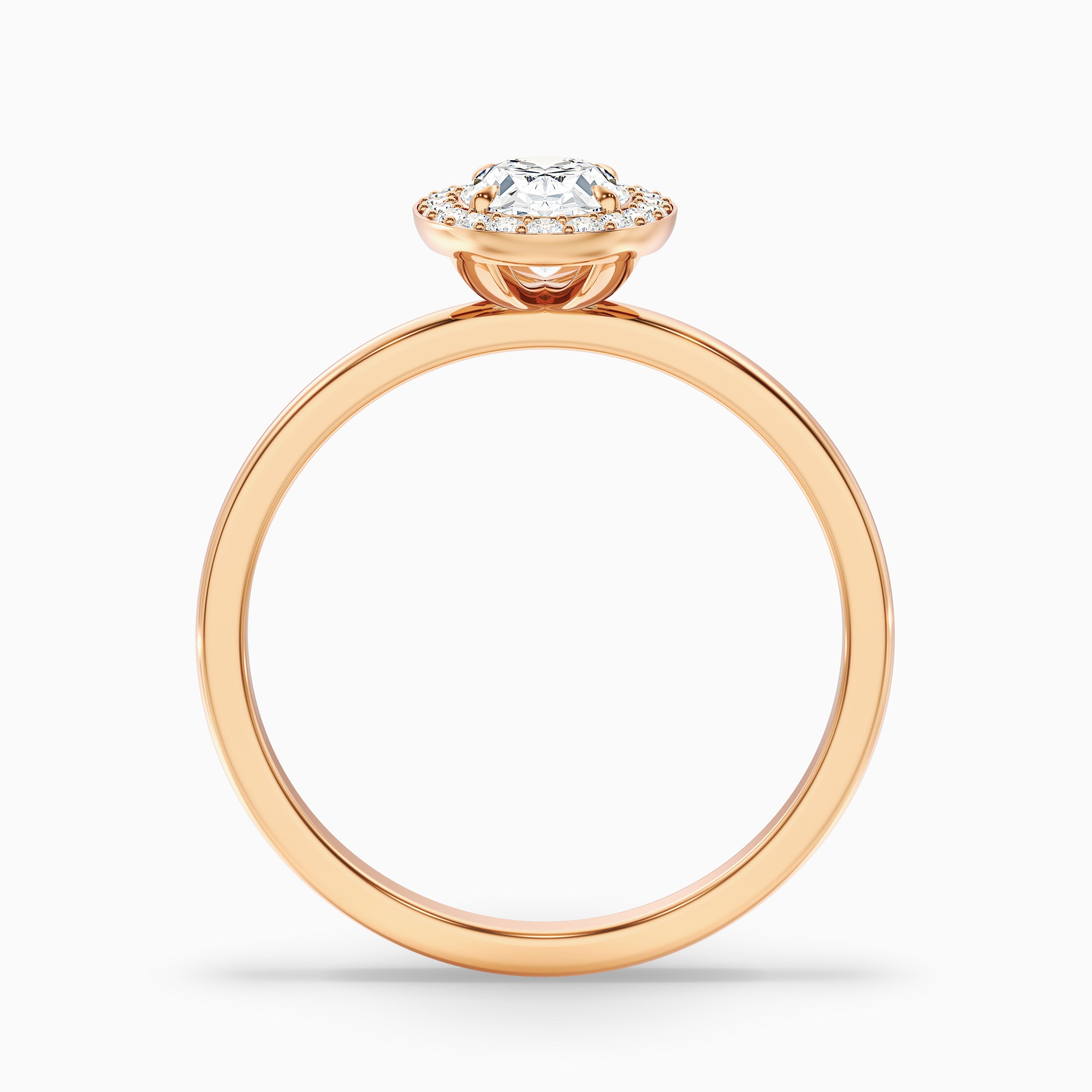 Aisha 3 Carat Oval Halo Lab Grown Diamond Ring in 14k White Gold