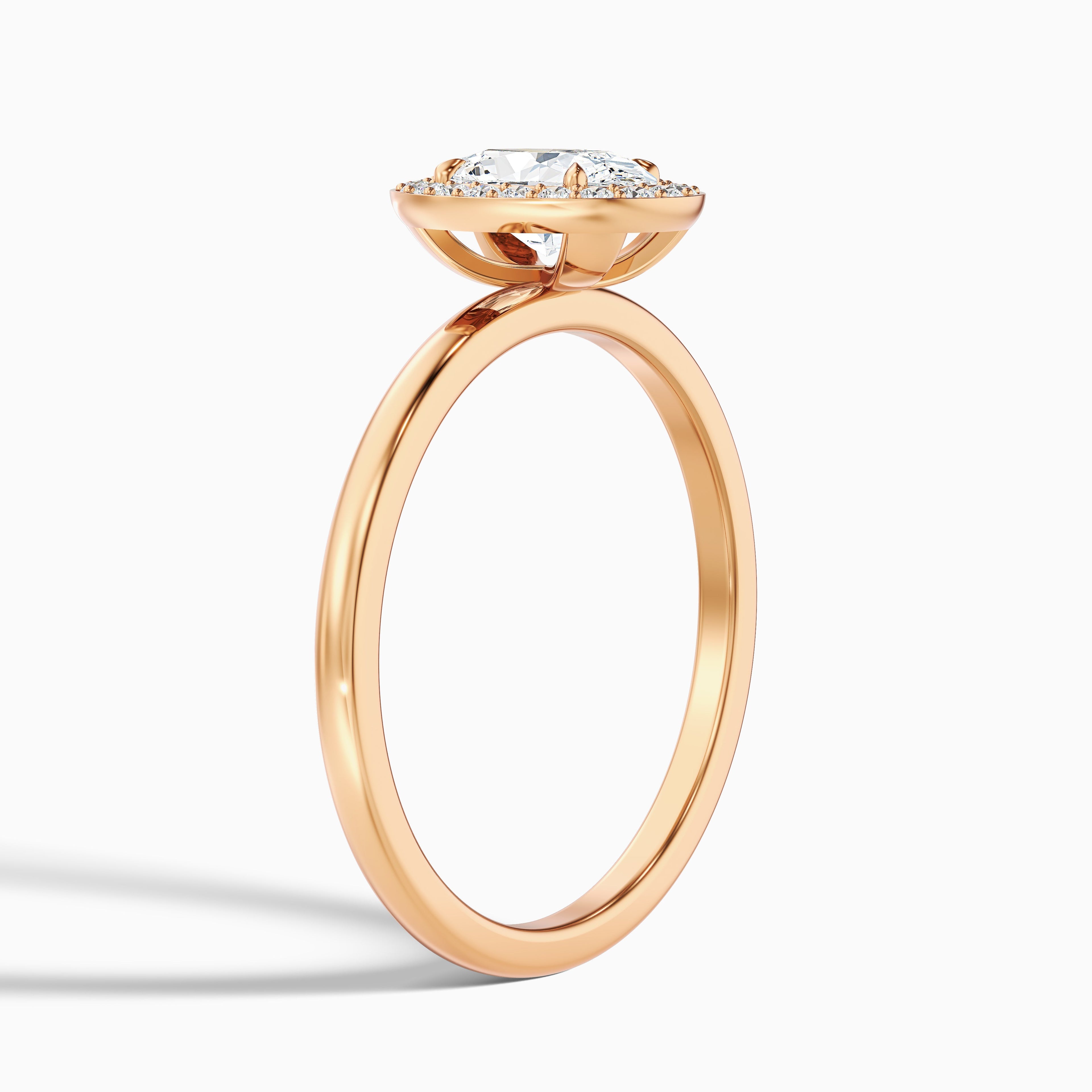 Joa 4 Carat Oval Halo Moissanite Engagement Ring in Platinum