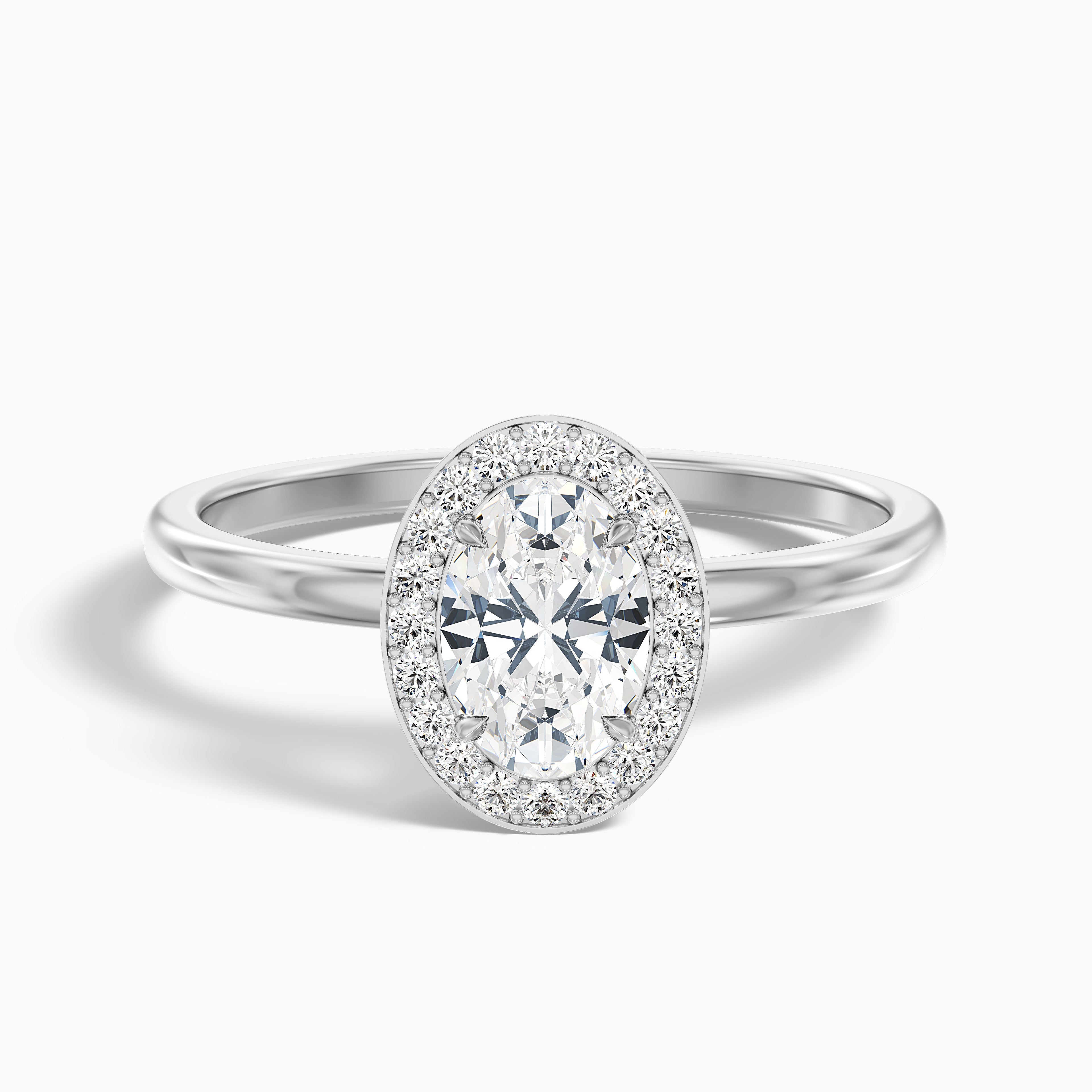 Joa 4 Carat Oval Halo Moissanite Engagement Ring in 10k Yellow Gold DestGlow