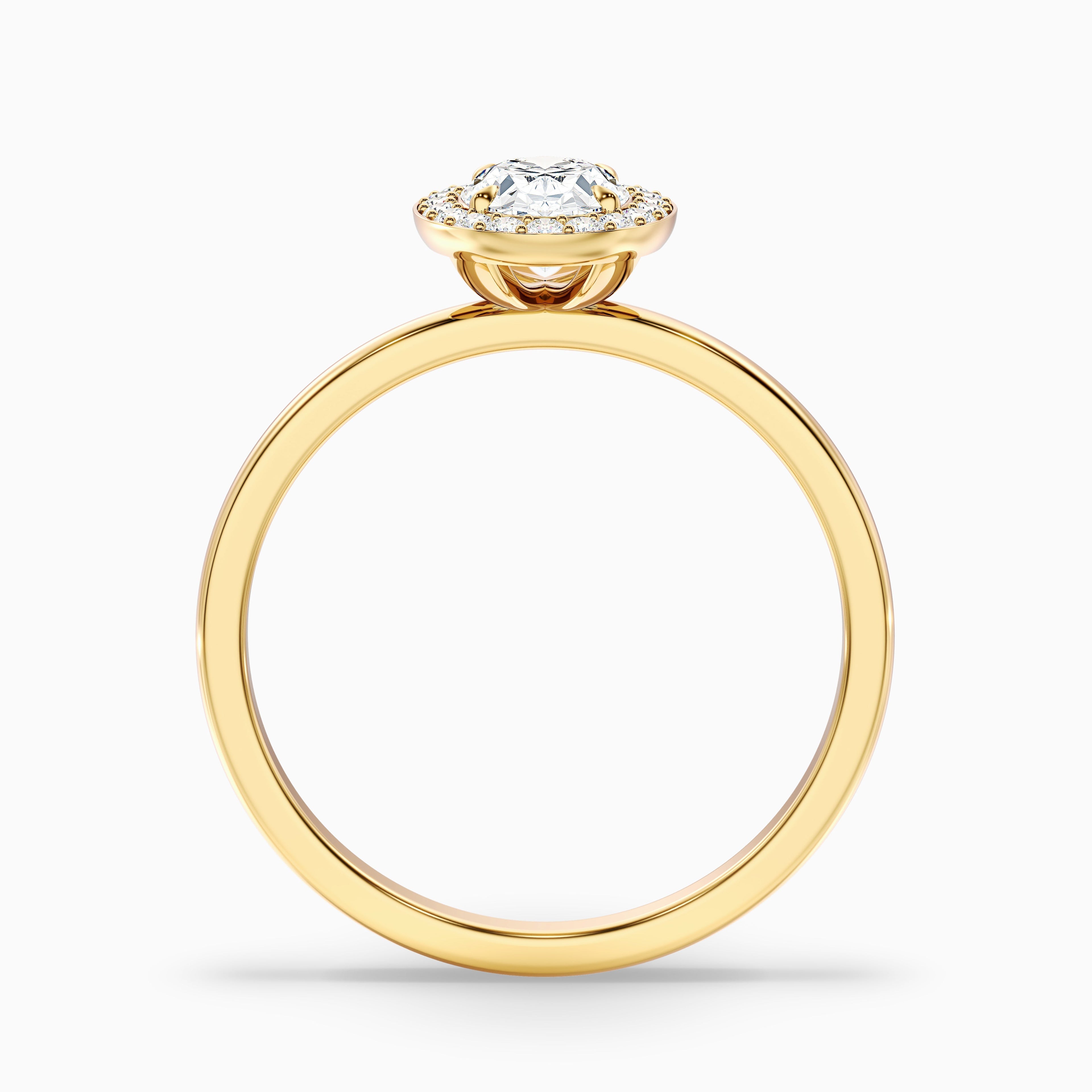 Joa 4.5 Carat Oval Halo Moissanite Engagement Ring in 10k Rose Gold DestGlow