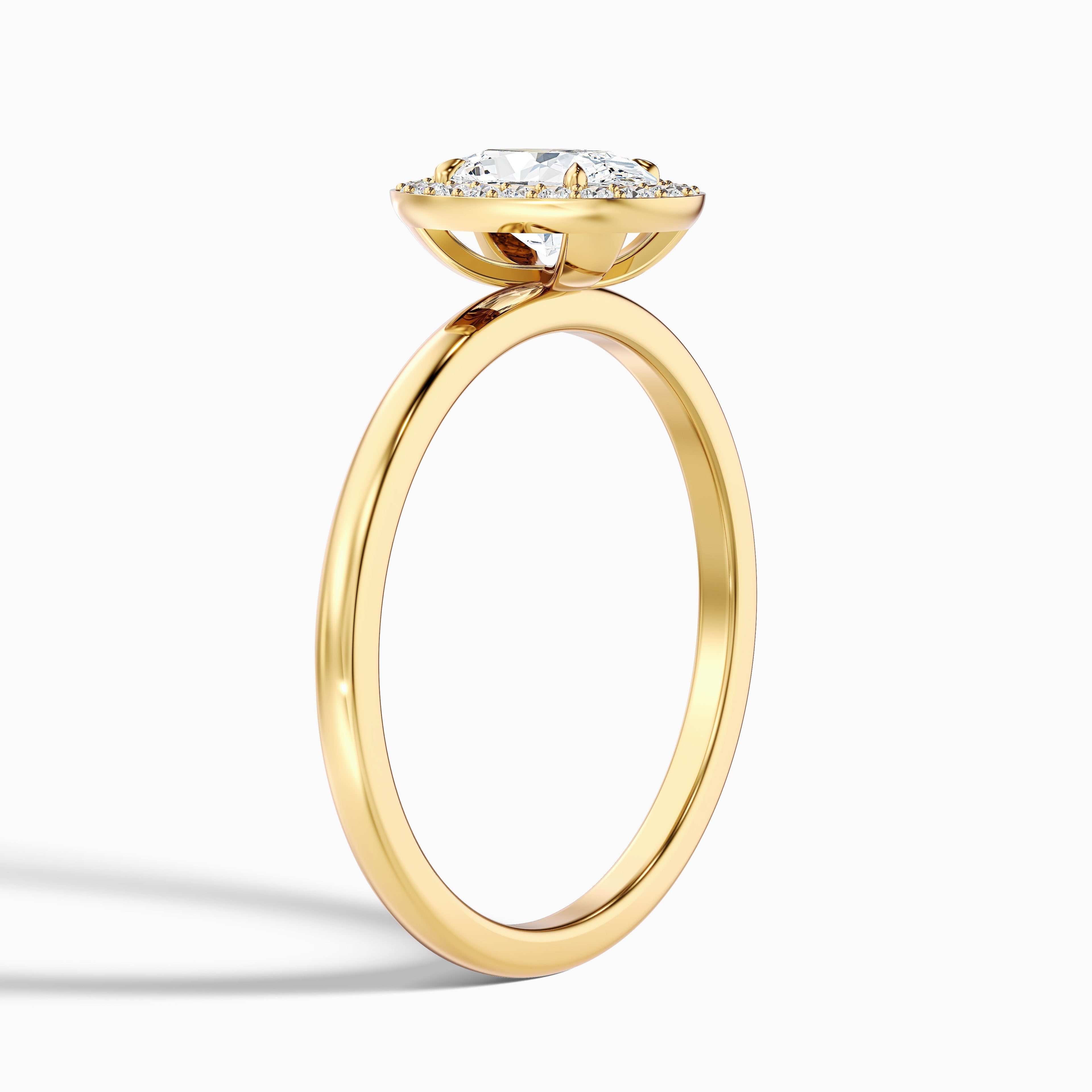 Joa 1 Carat Oval Halo Moissanite Engagement Ring in 14k Rose Gold