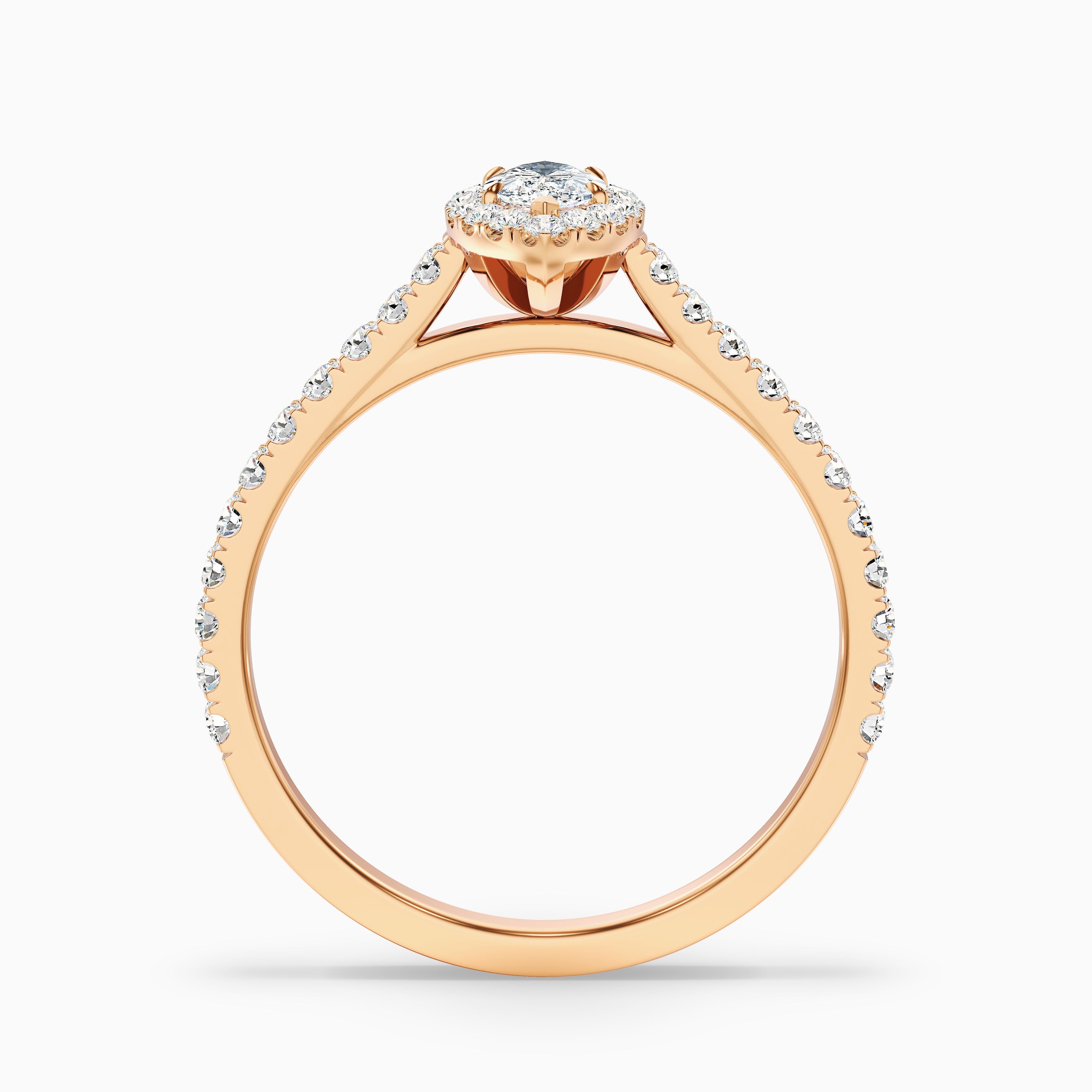 Anna 1.5 Carat Marquise Halo Pave Moissanite Engagement Ring in 18k Yellow Gold DestGlow