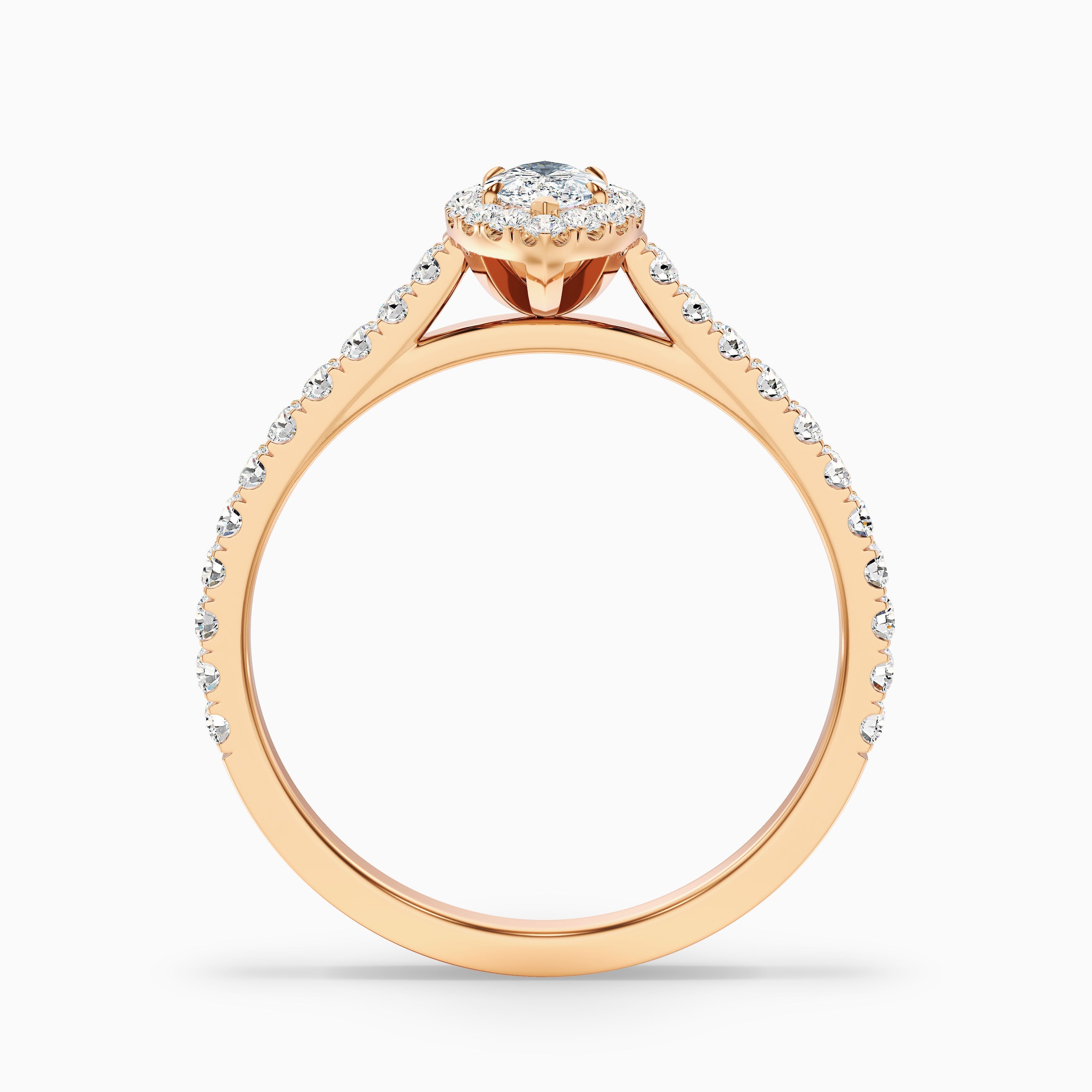 Anna 4.5 Carat Marquise Halo Pave Moissanite Engagement Ring in 14k Rose Gold DestGlow