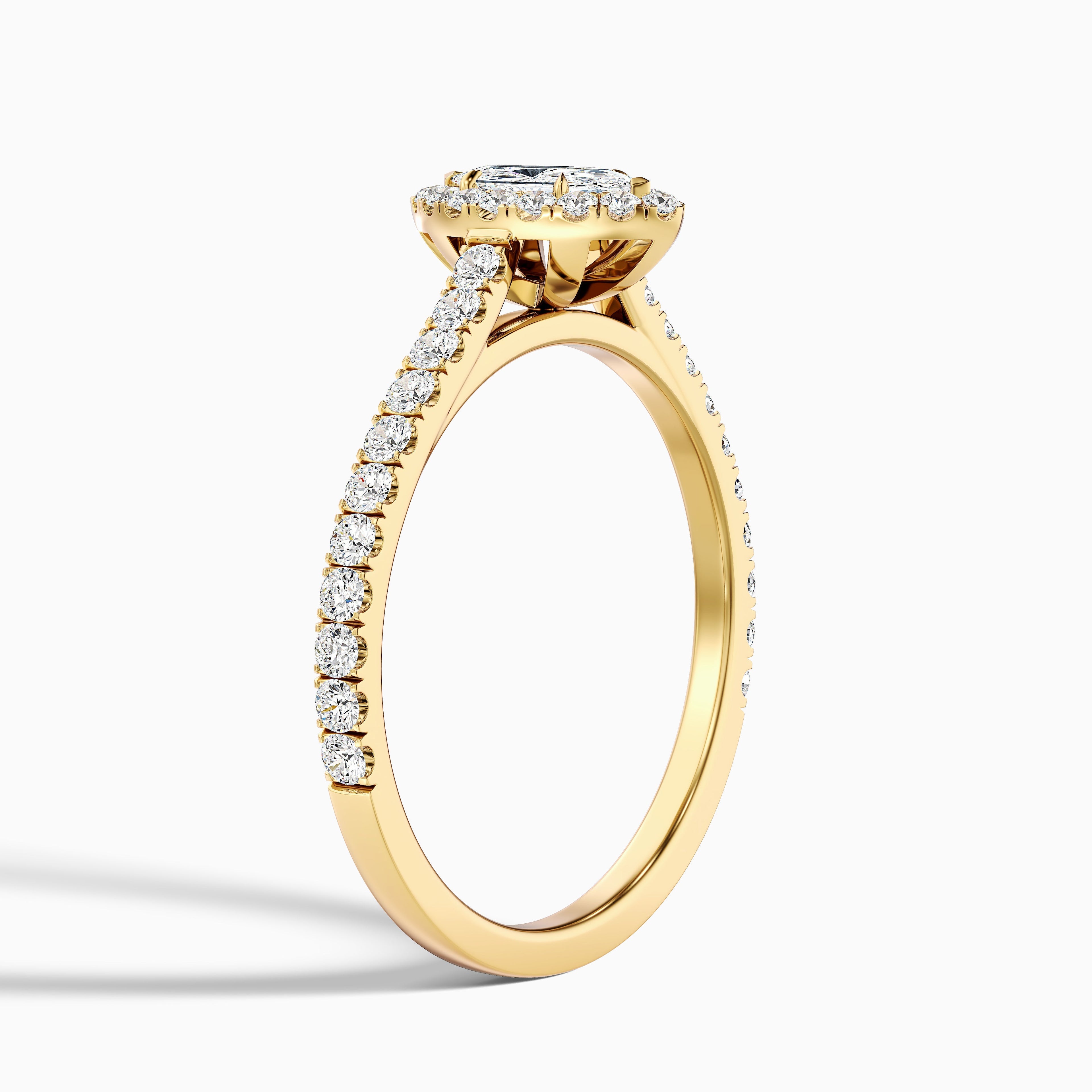 Anna 3 Carat Marquise Halo Pave Moissanite Engagement Ring in 14k Rose Gold DestGlow