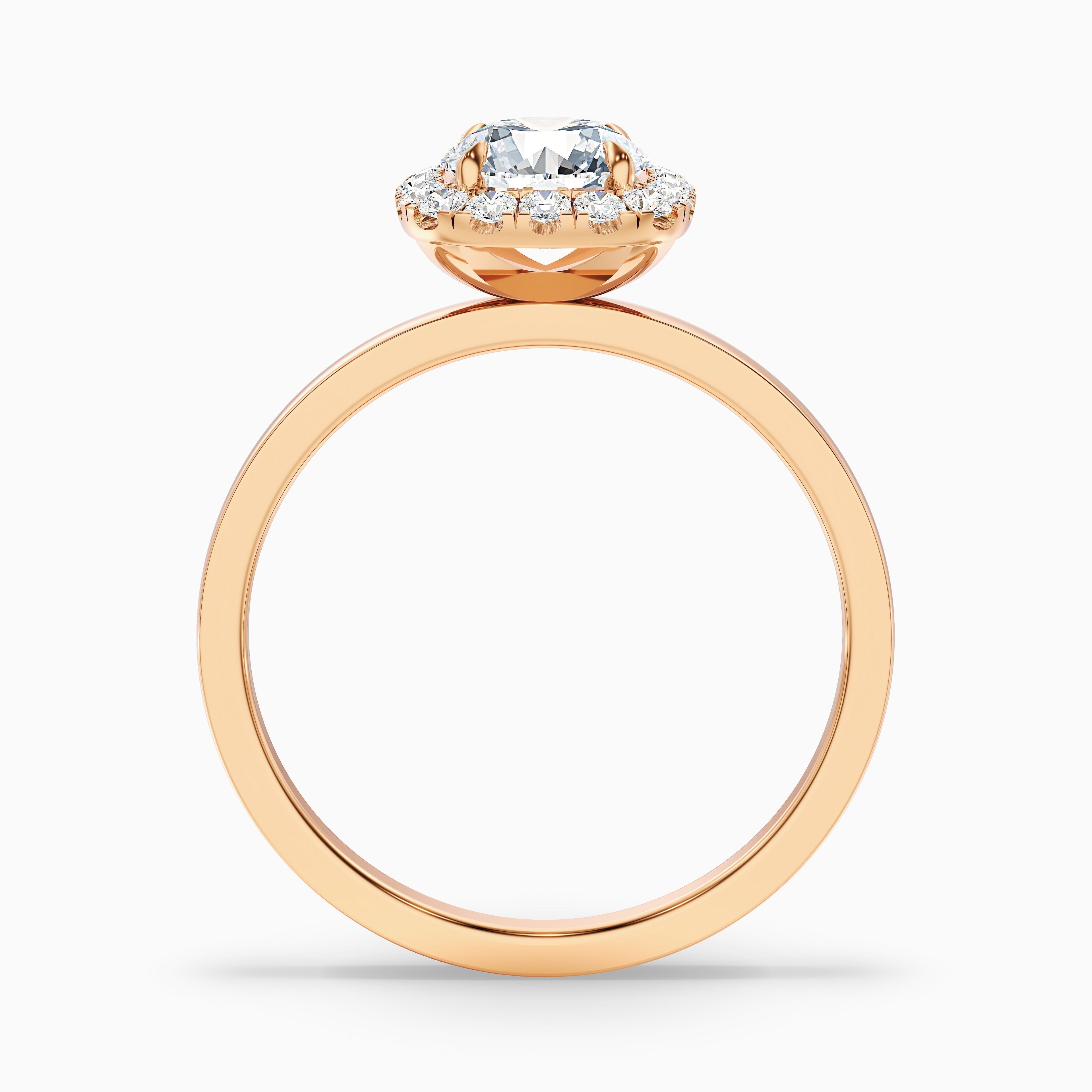 Angel 1 Carat Round Cut Halo Lab Grown Diamond Ring in 10k White Gold DestGlow