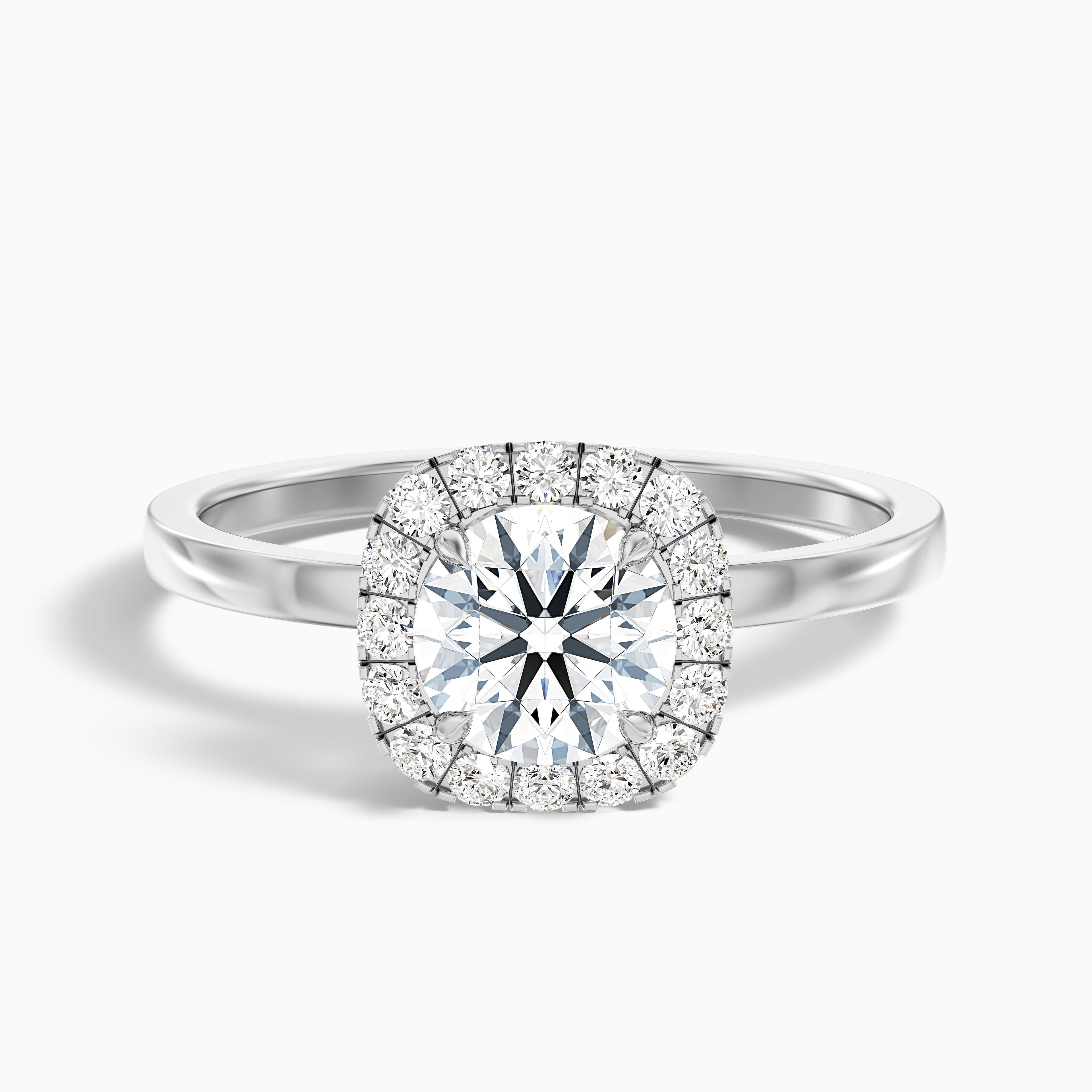 Angel 1.5 Carat Round Cut Halo Lab Grown Diamond Ring in 14k Yellow Gold DestGlow