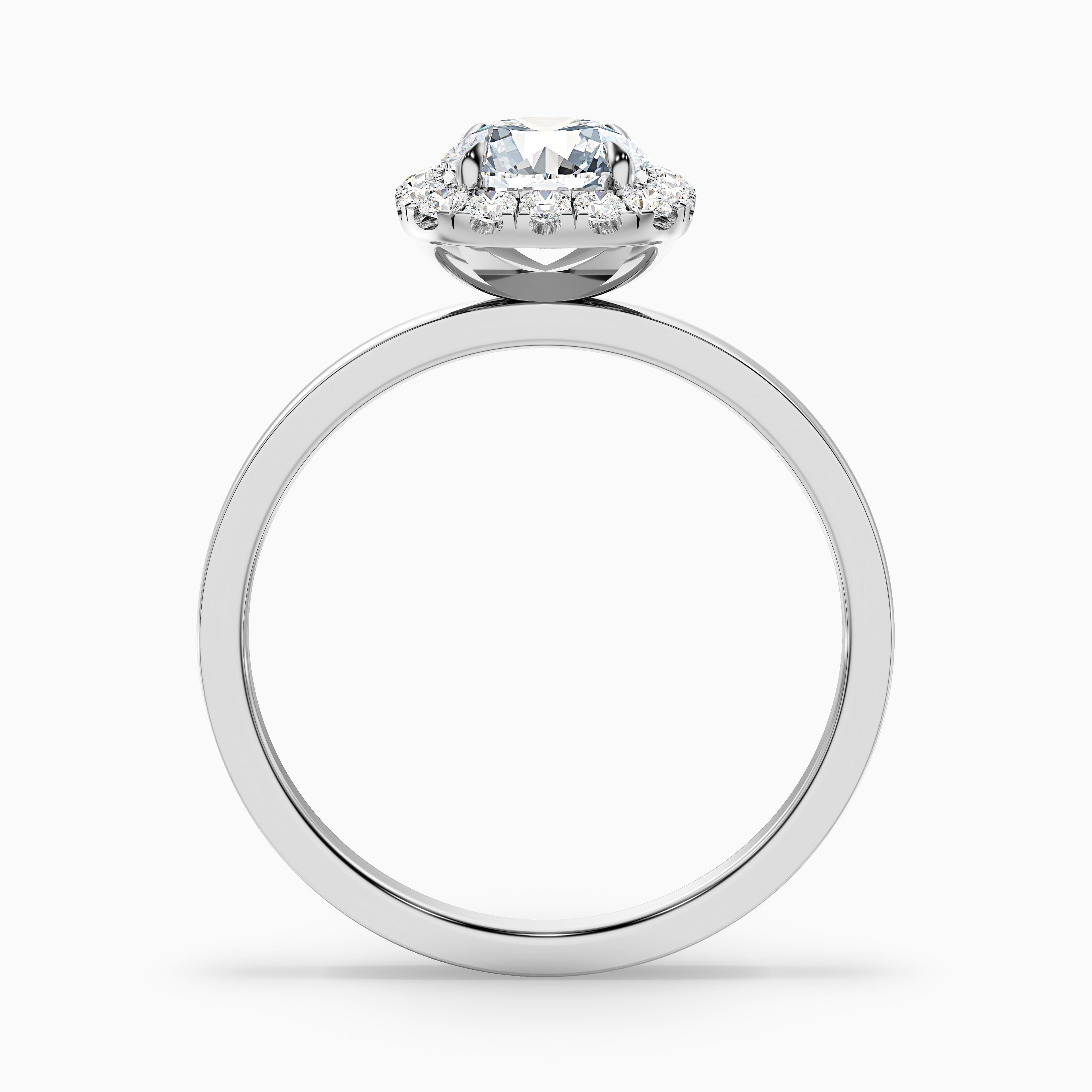 Anya 1.5 Carat Round Cut Halo Moissanite Engagement Ring in 925 Sterling Silver