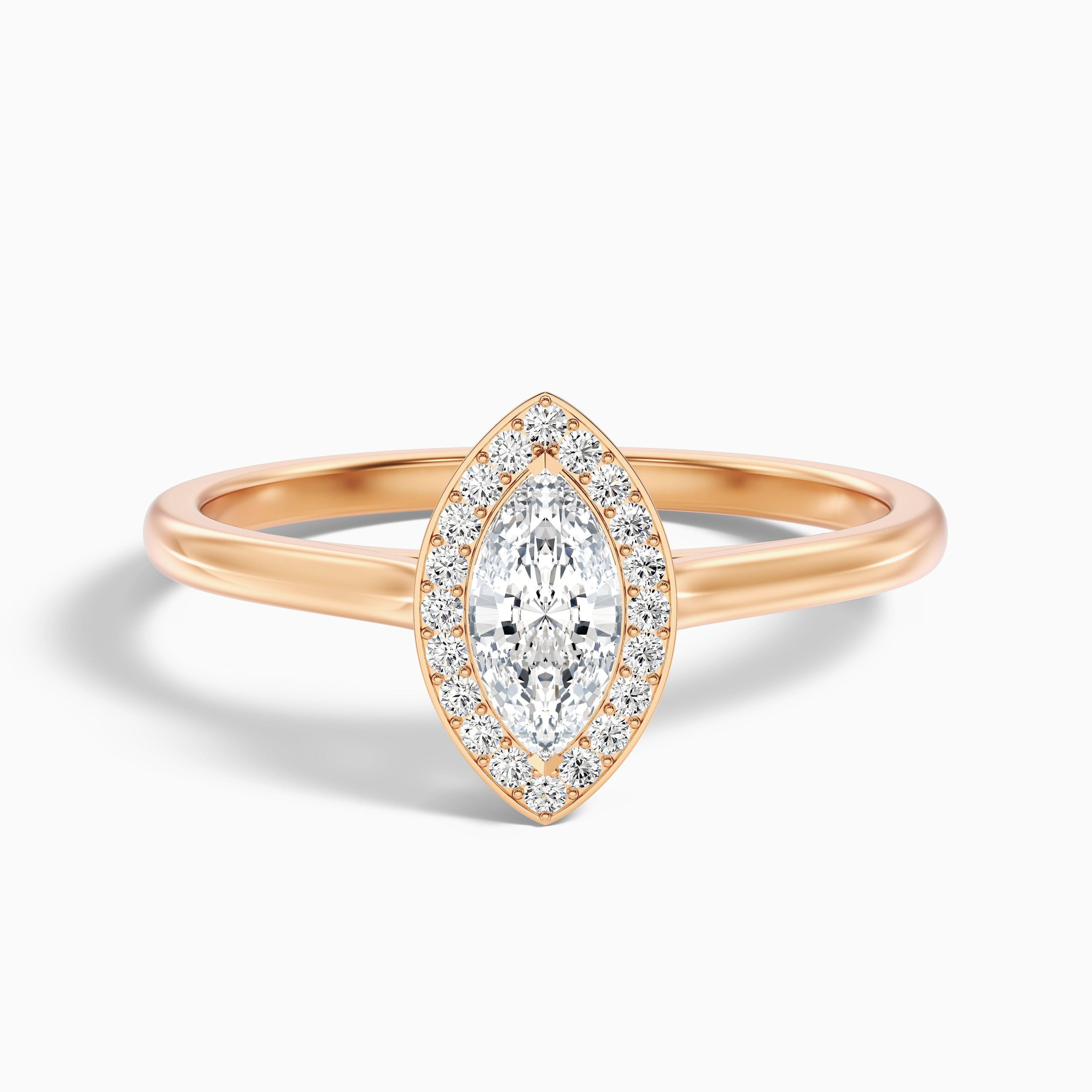 Sky 2.5 Carat Marquise Halo Moissanite Engagement Ring in 925 Sterling Silver