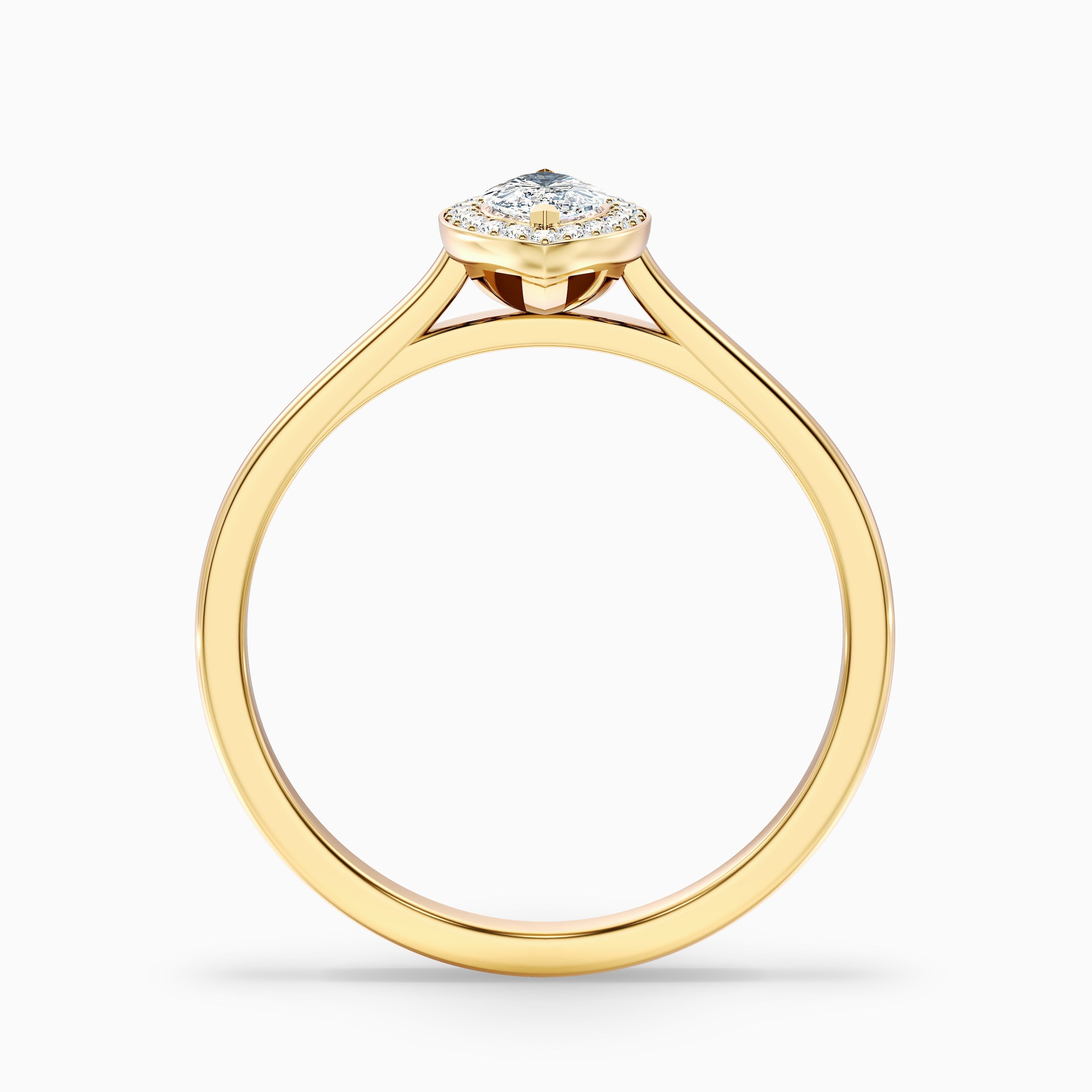 Sky 4.5 Carat Marquise Halo Moissanite Engagement Ring in 18k Yellow Gold
