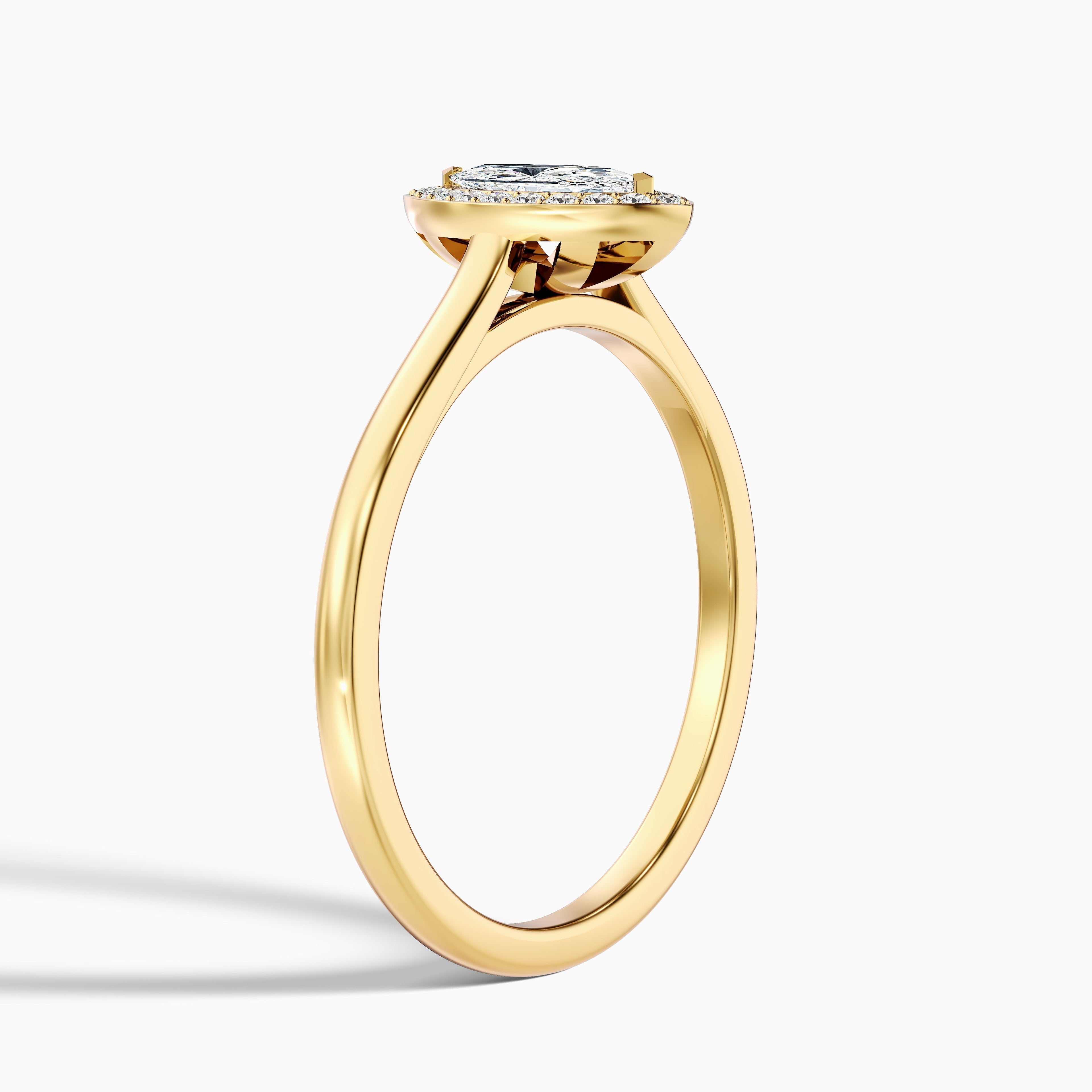 Sky 1.5 Carat Marquise Halo Moissanite Engagement Ring in 10k Yellow Gold DestGlow