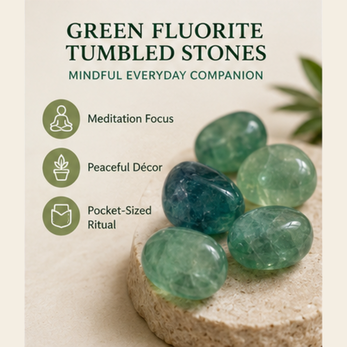 Green Fluorite Tumbled Crystals (Bring Balance and Clearing) DestGlow