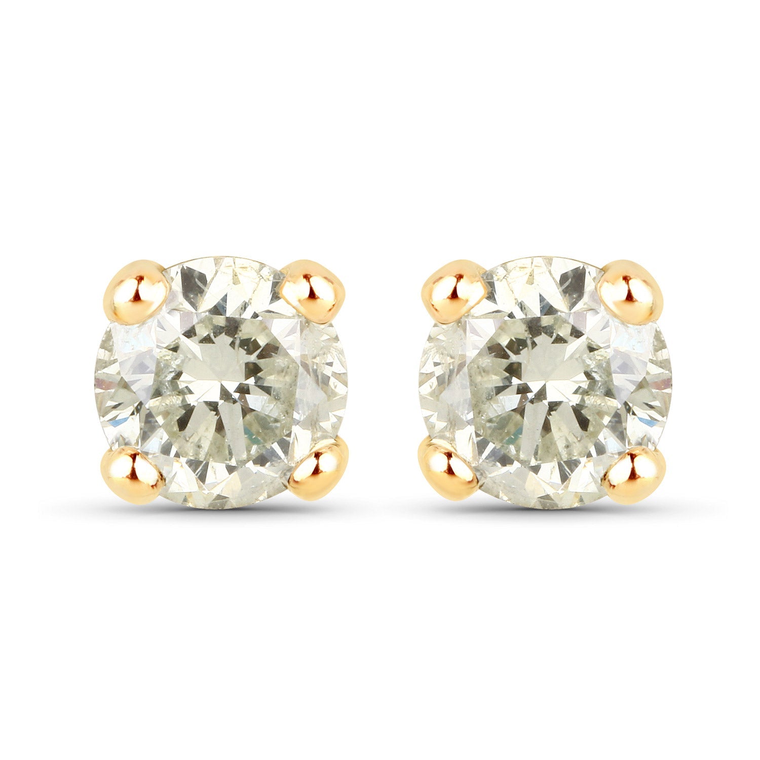 0.86 Carat Genuine LB Diamond 14K Yellow Gold Earrings by Bids.com
