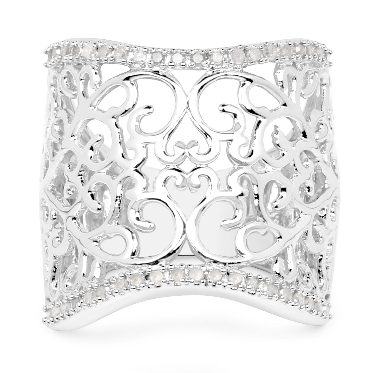 0.25 Carat Genuine White Diamond .925 Sterling Silver Ring by Bids.com