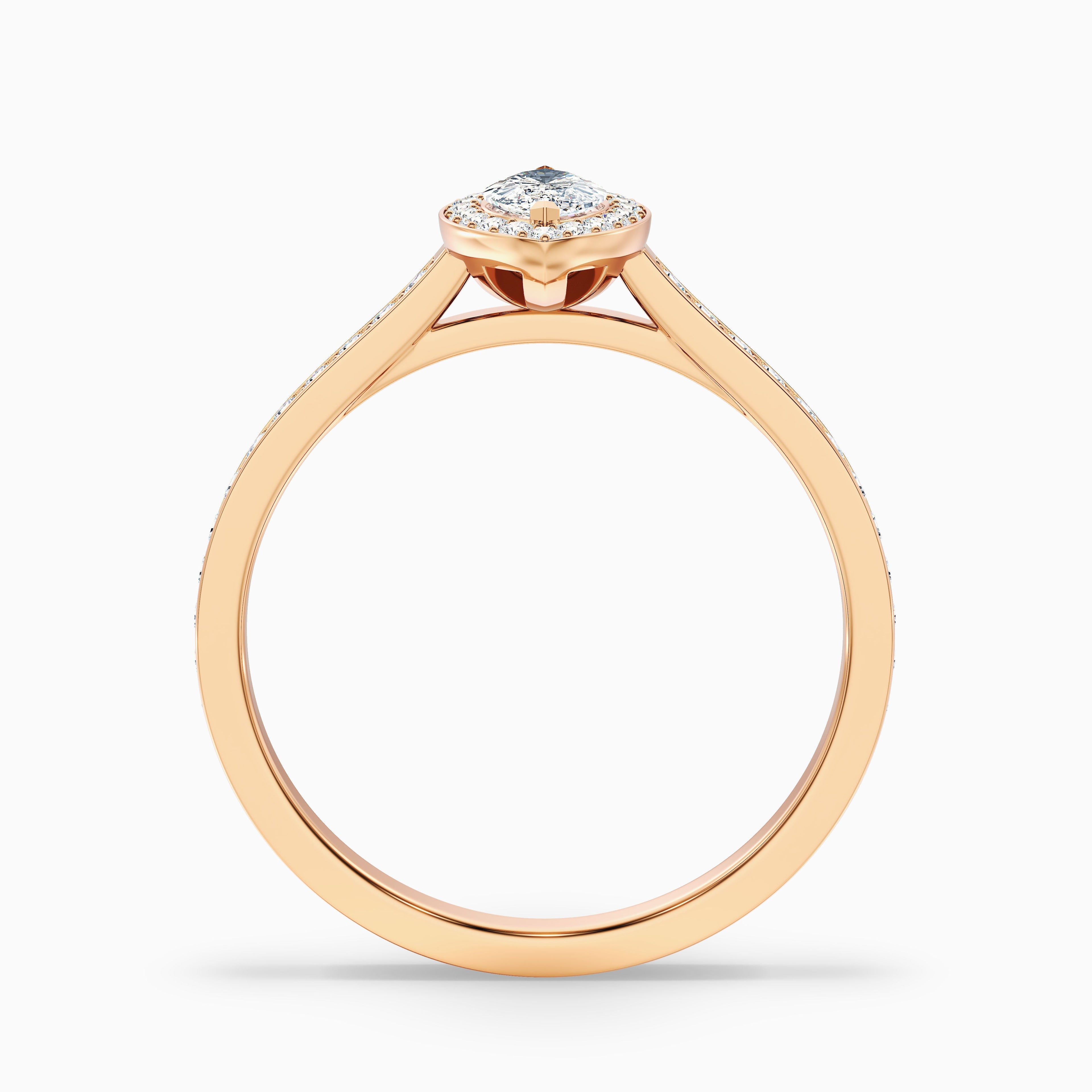 Lara 5 Carat Marquise Halo Pave Lab Grown Diamond Ring in 18k Rose Gold DestGlow