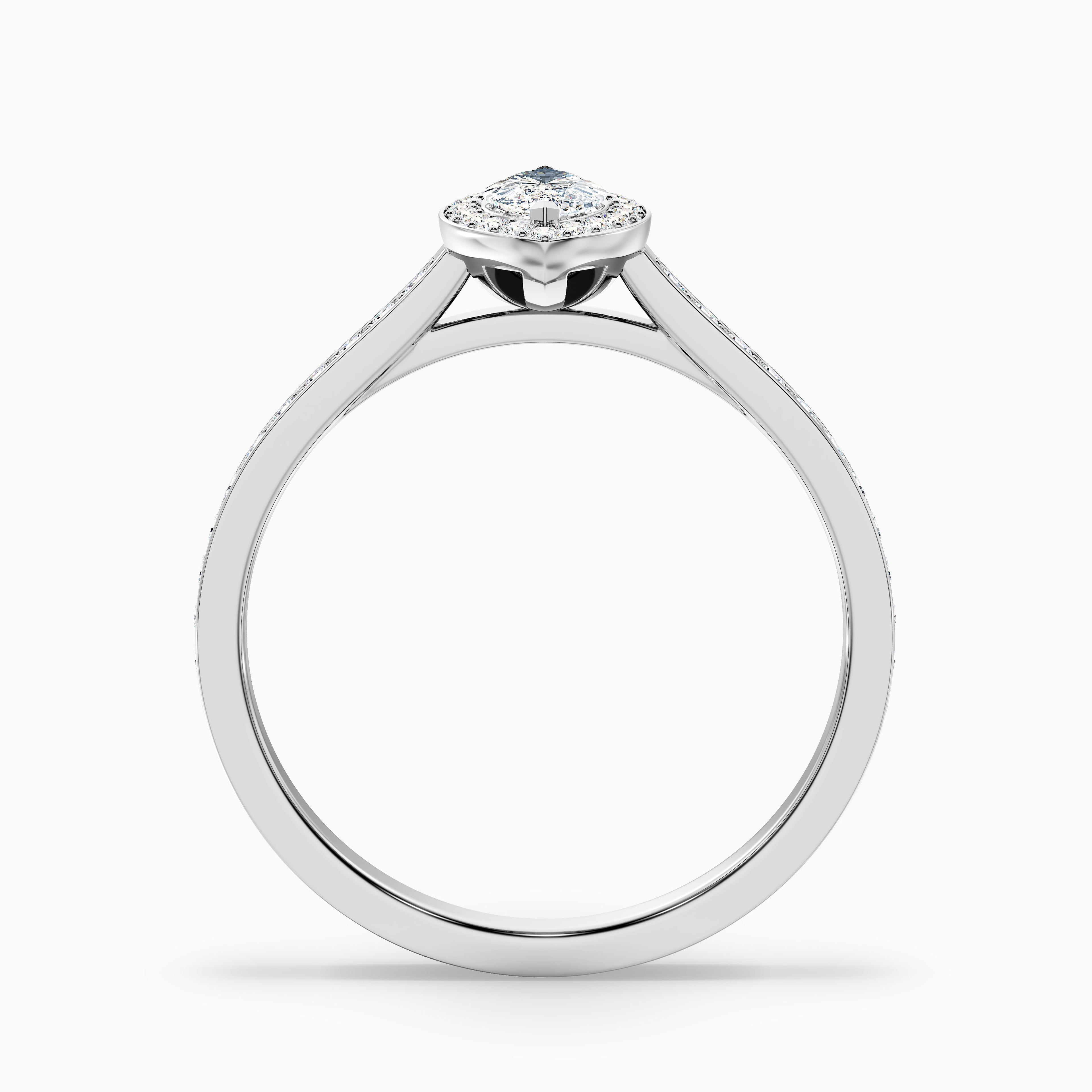 Lara 1.5 Carat Marquise Halo Pave Lab Grown Diamond Ring in 14k Yellow Gold