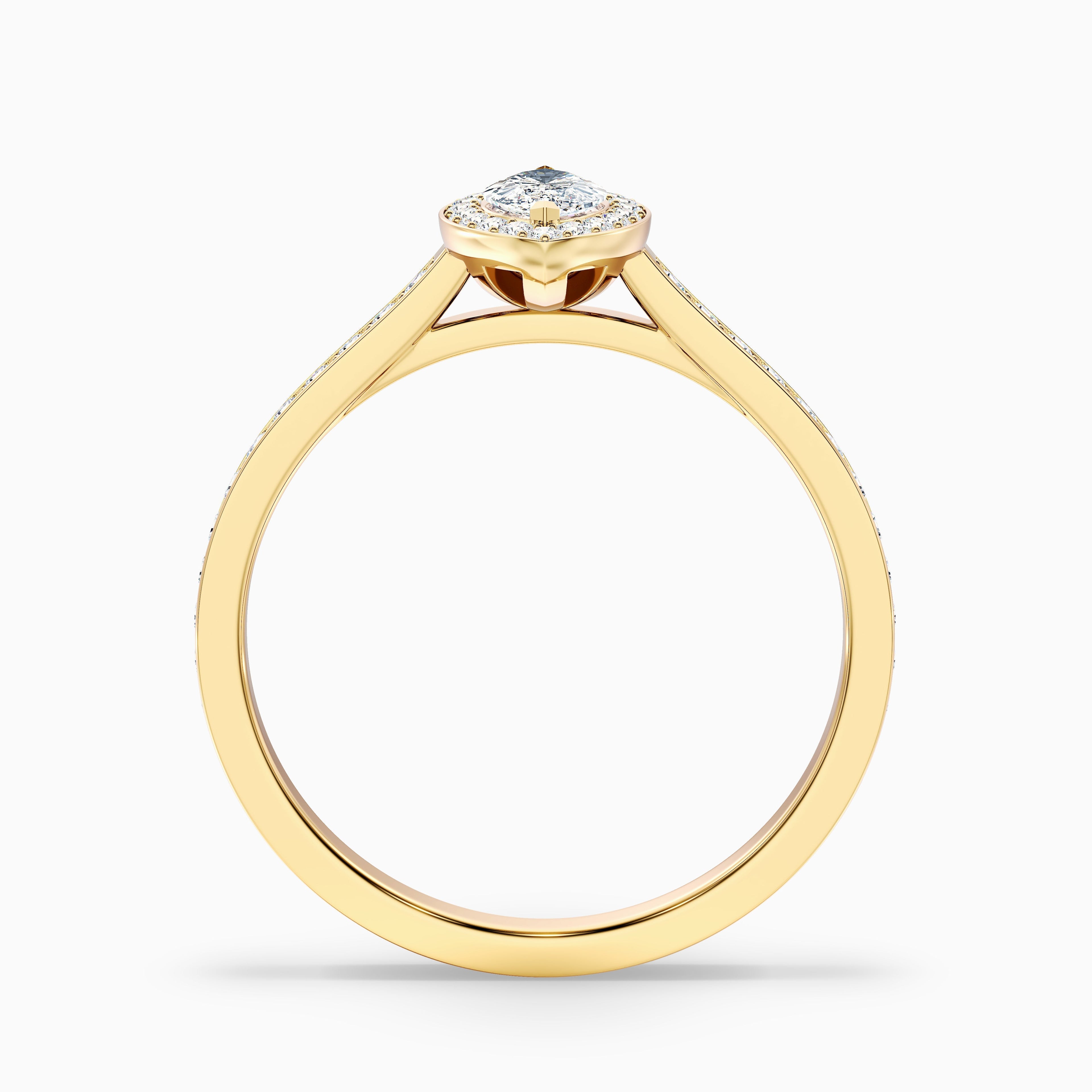 Ila 2 Carat Marquise Halo Pave Moissanite Engagement Ring in 14k Rose Gold