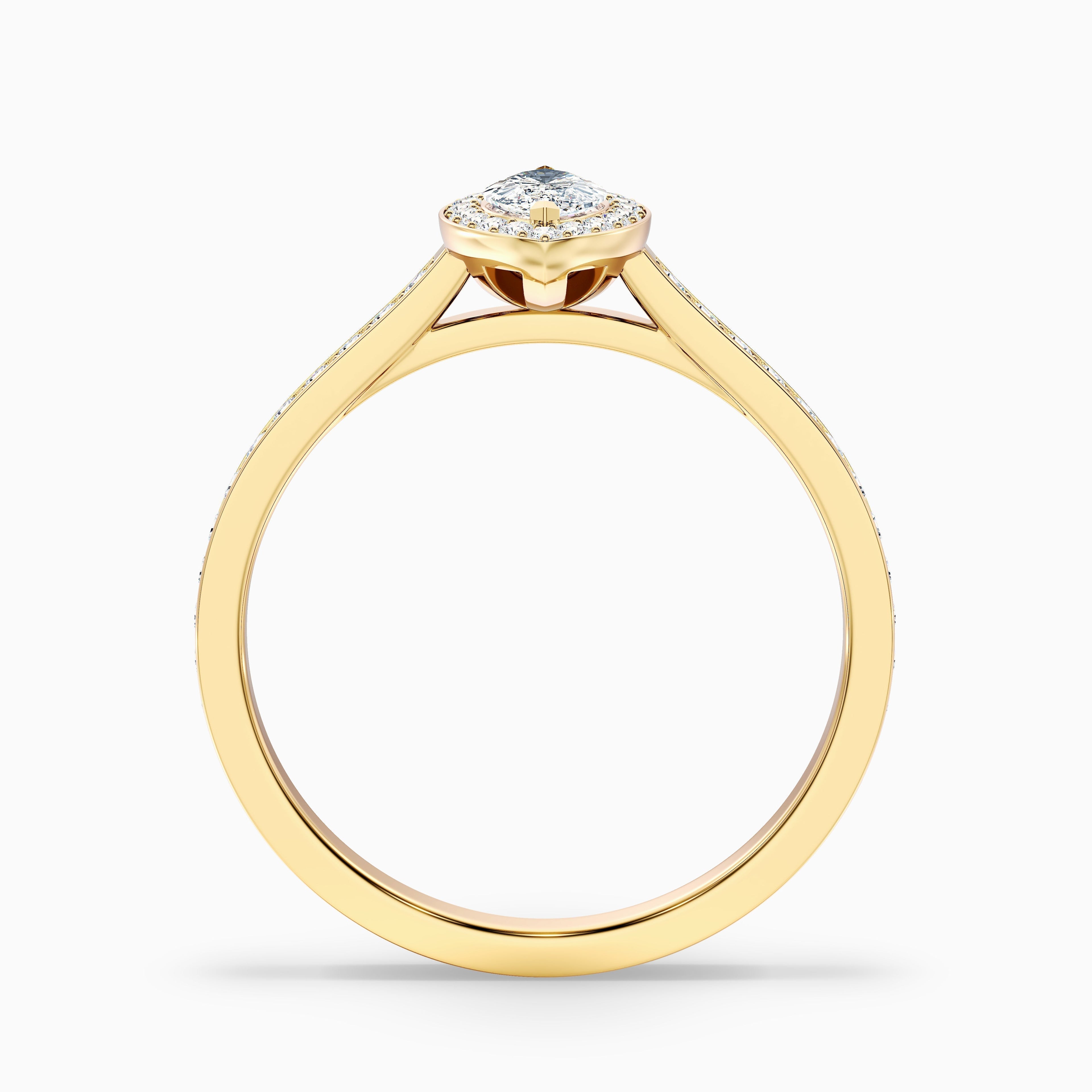 Ila 4 Carat Marquise Halo Pave Moissanite Engagement Ring in 18k White Gold