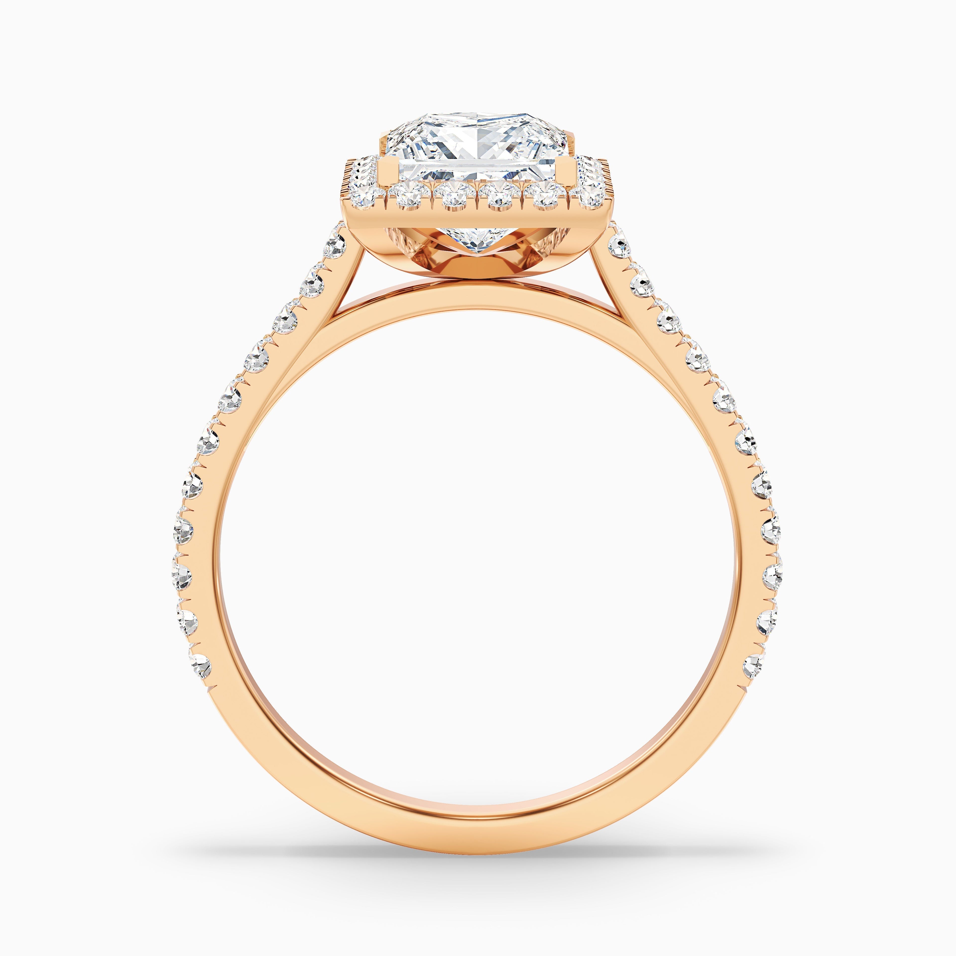 Love 2.5 Carat Princess Halo Pave Lab Grown Diamond Ring in Platinum DestGlow
