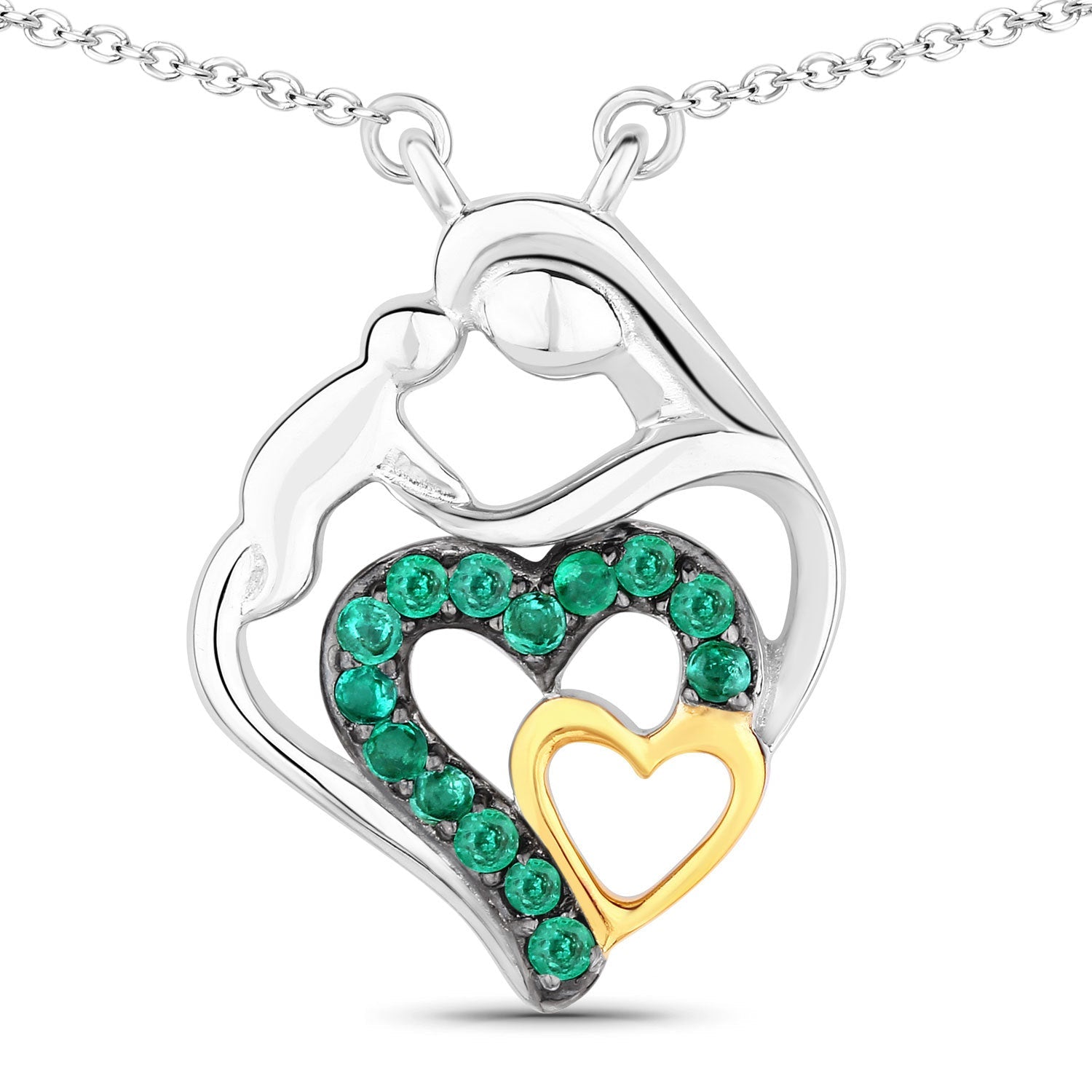 0.24 Carat Genuine Emerald .925 Sterling Silver Pendant by Bids.com