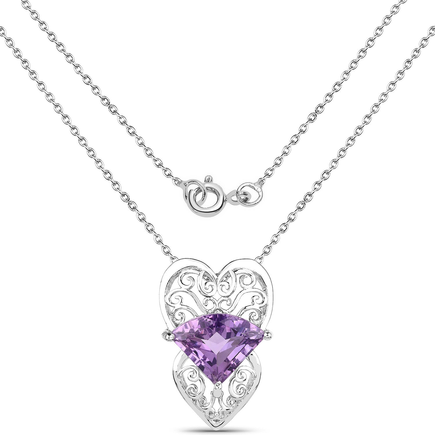 5.80 Carat Genuine Amethyst .925 Sterling Silver Pendant by Bids.com