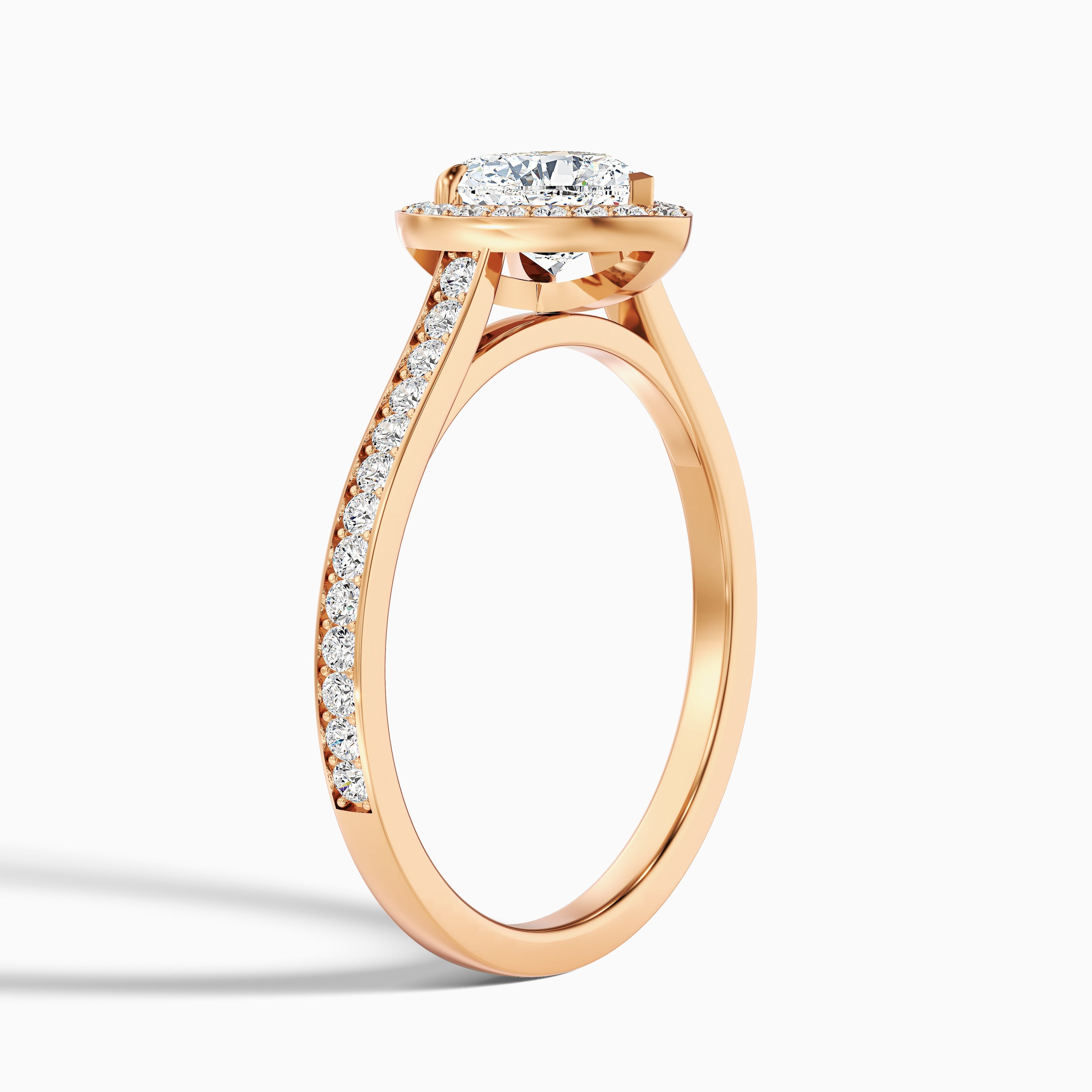 Kira 3 Carat Heart Shaped Halo Pave Moissanite Engagement Ring in 14k Yellow Gold DestGlow