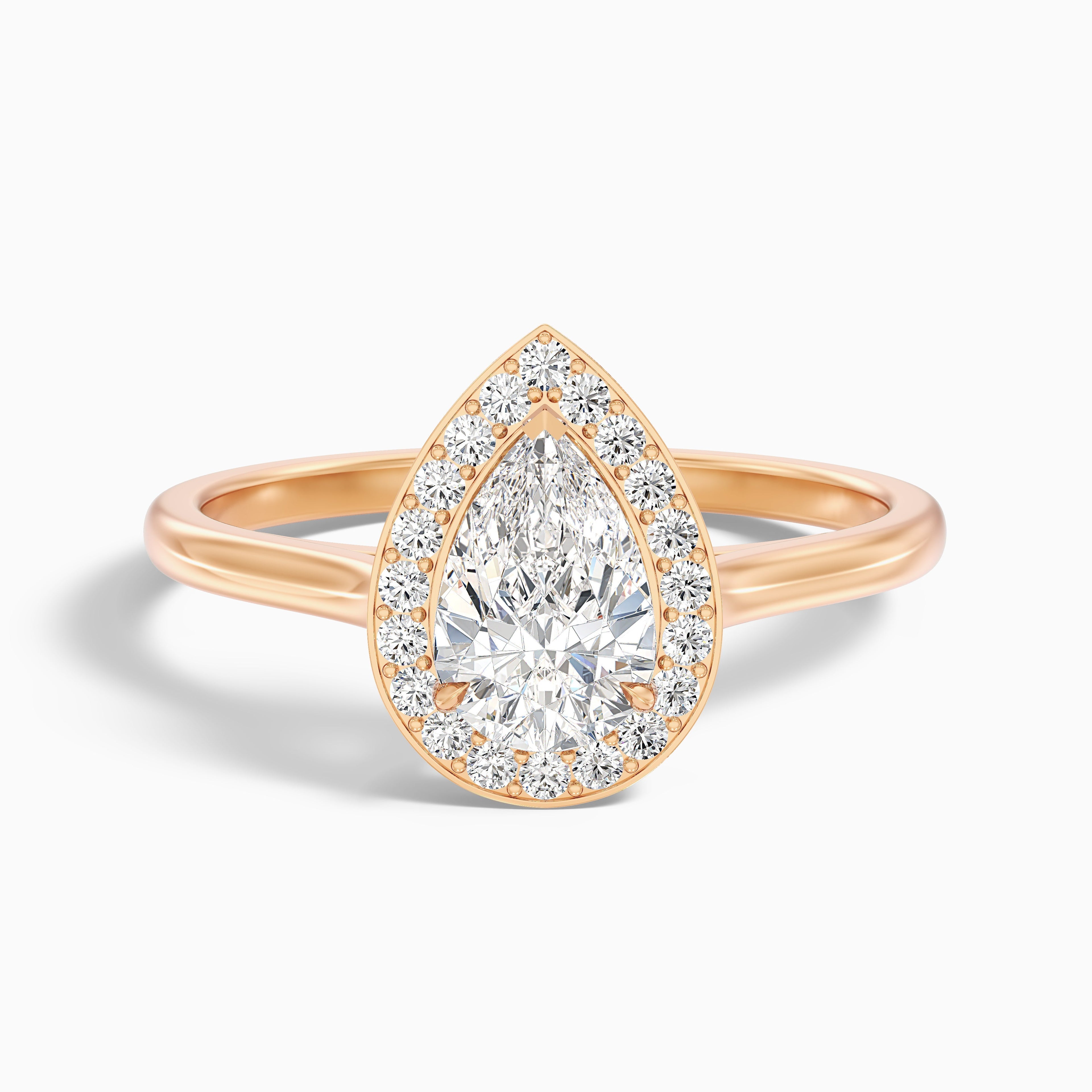 Nina 5 Carat Pear Halo Lab Grown Diamond Ring in 925 Sterling Silver