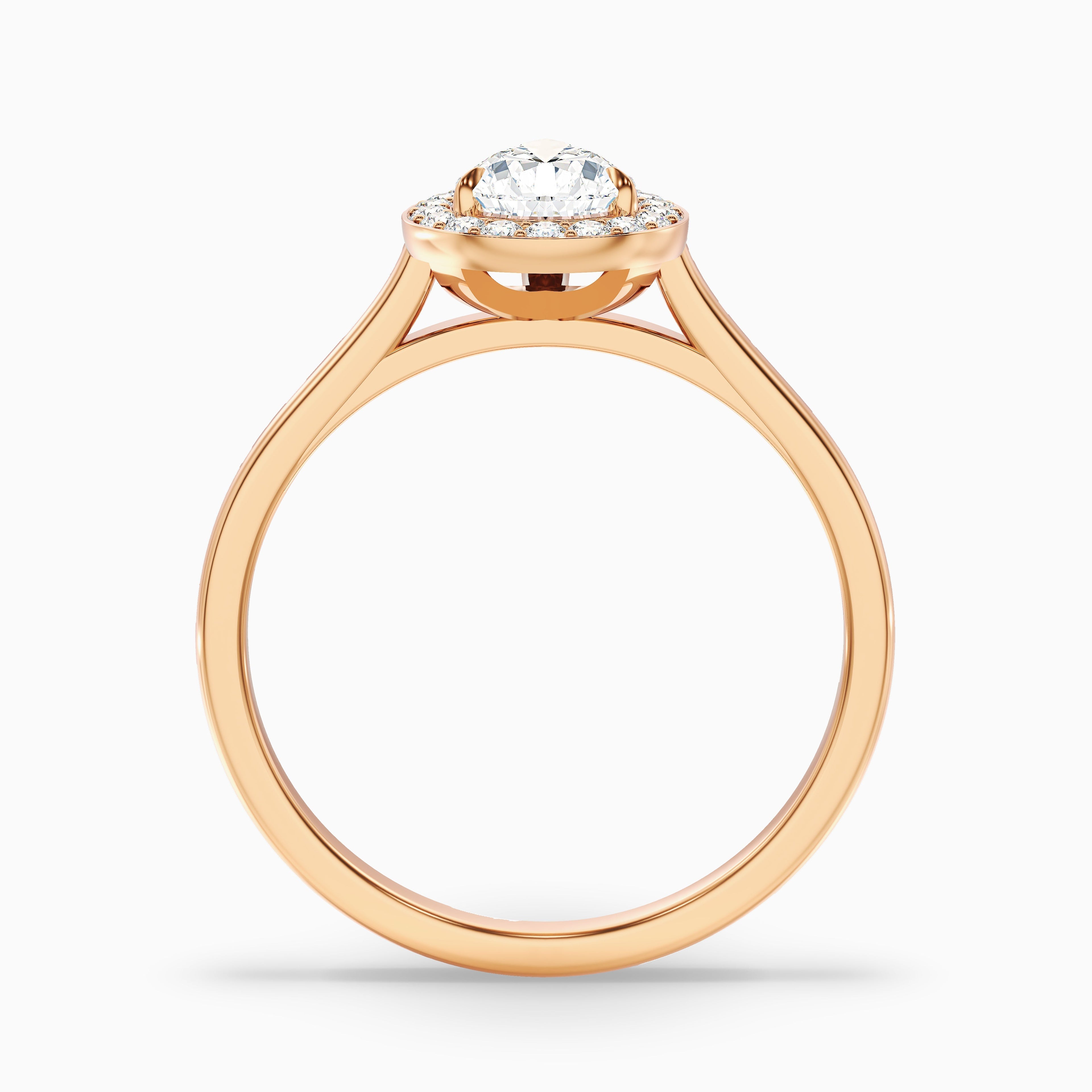 Siya 2.5 Carat Pear Halo Moissanite Engagement Ring in 10k White Gold DestGlow