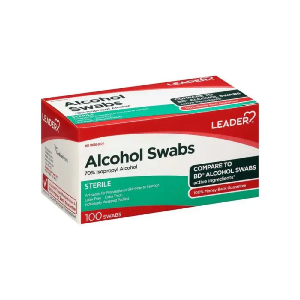 Leader Alcohol Swabs 70% Isopropyl Alcohol (100 ct) by Farmacias Savia