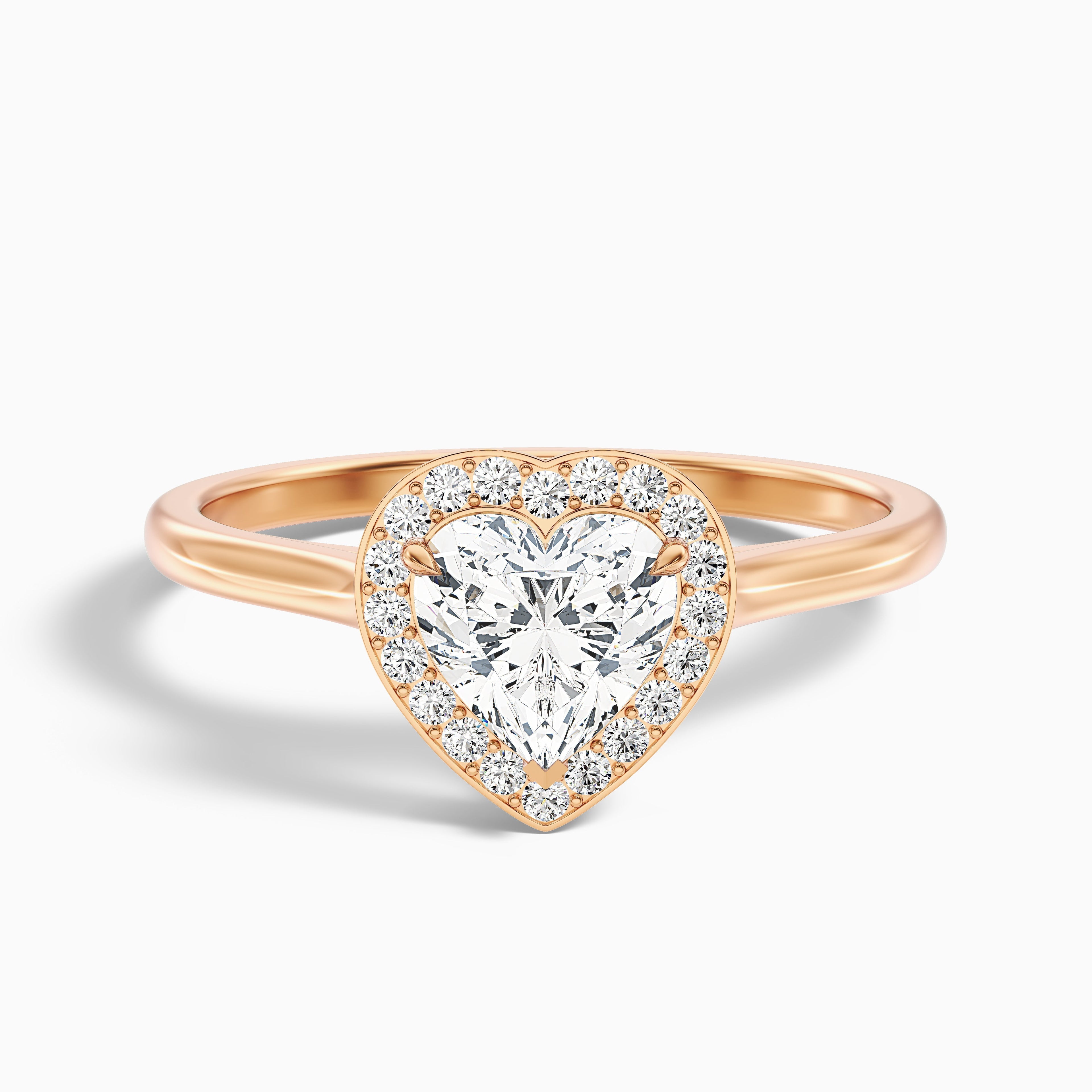 Nyla 2.5 Carat Heart Halo Moissanite Engagement Ring in 14k White Gold