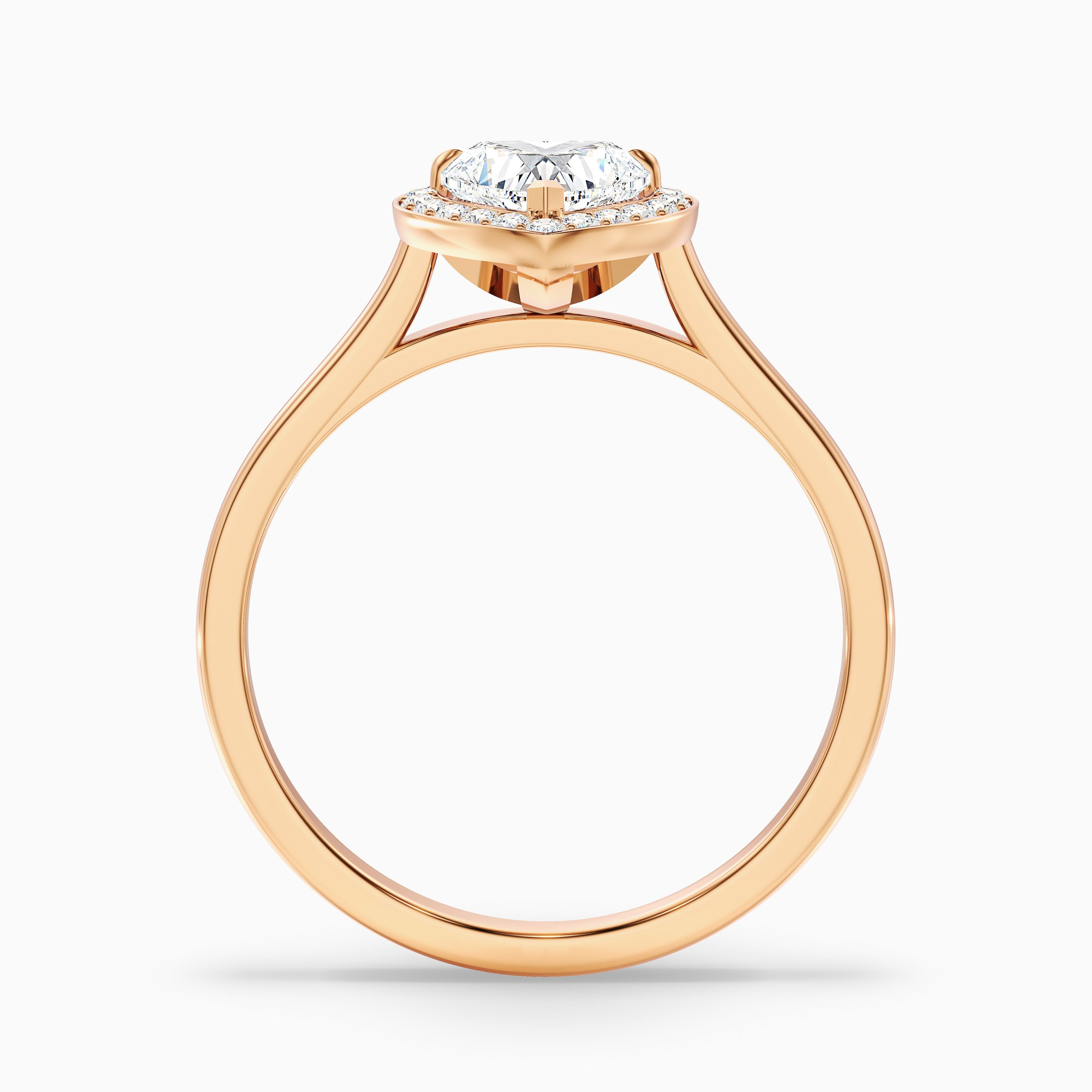 Nyla 3 Carat Heart Halo Moissanite Engagement Ring in 18k White Gold