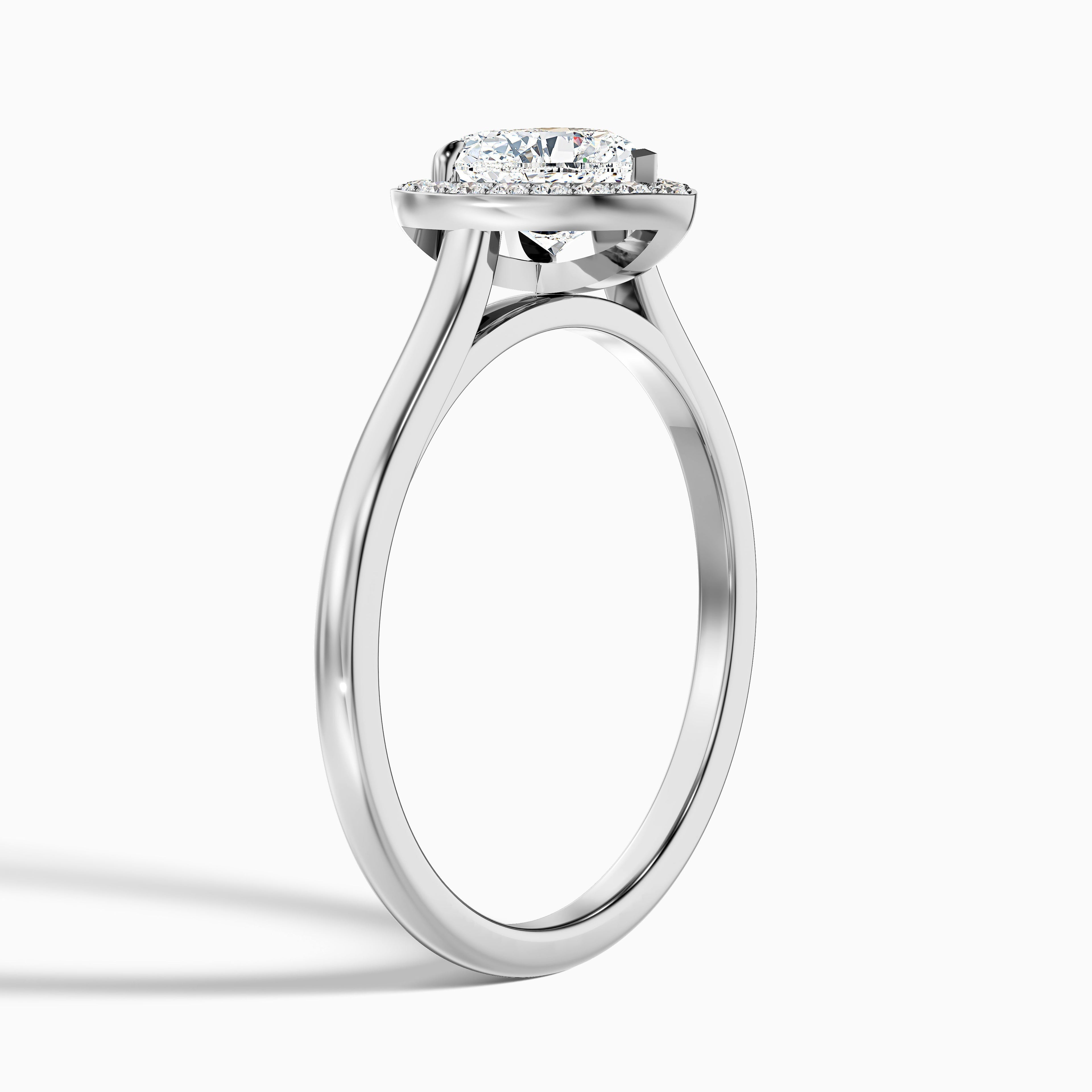Nyla 5.5 Carat Heart Halo Moissanite Engagement Ring in 10k Rose Gold DestGlow