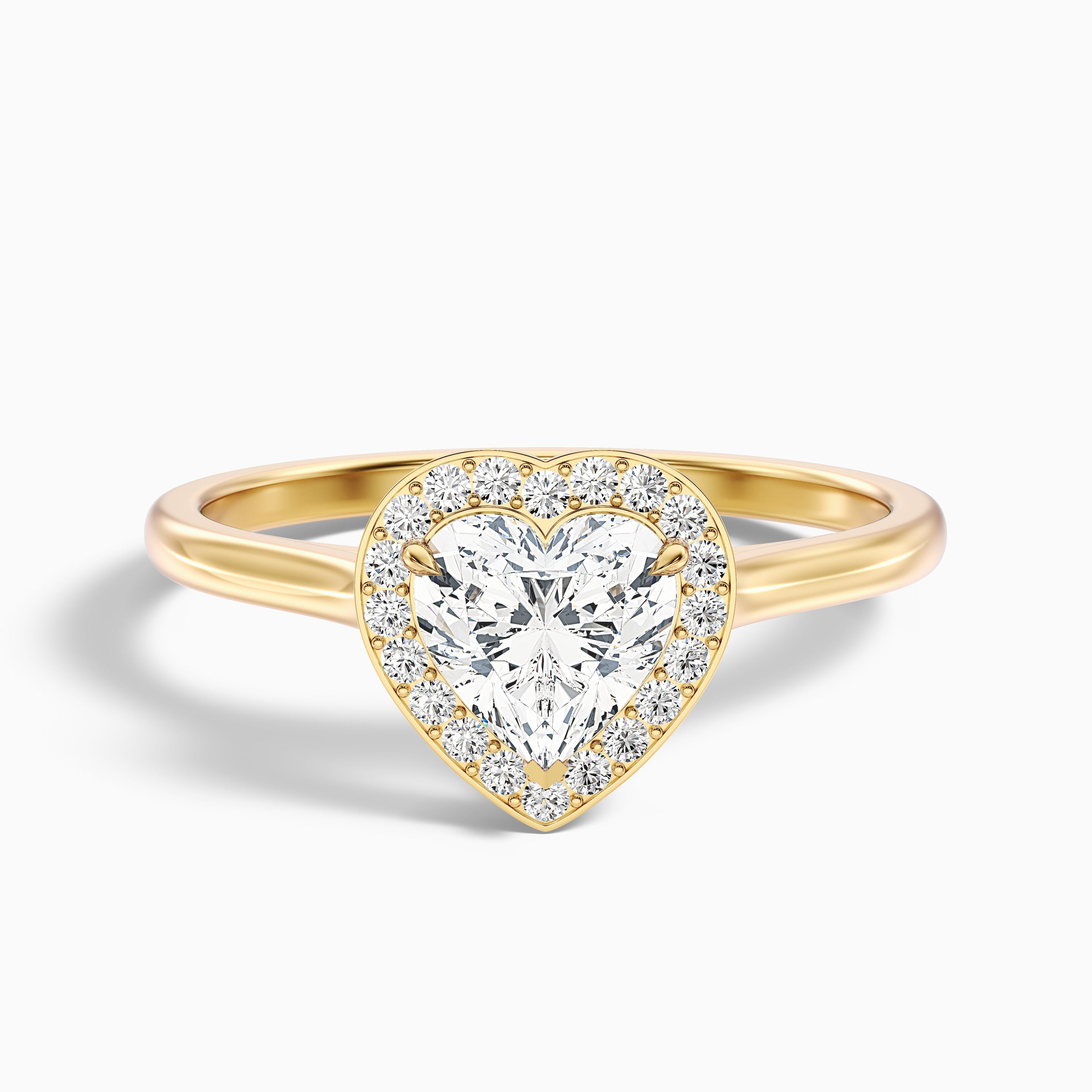 Nyla 5 Carat Heart Halo Moissanite Engagement Ring in 10k White Gold