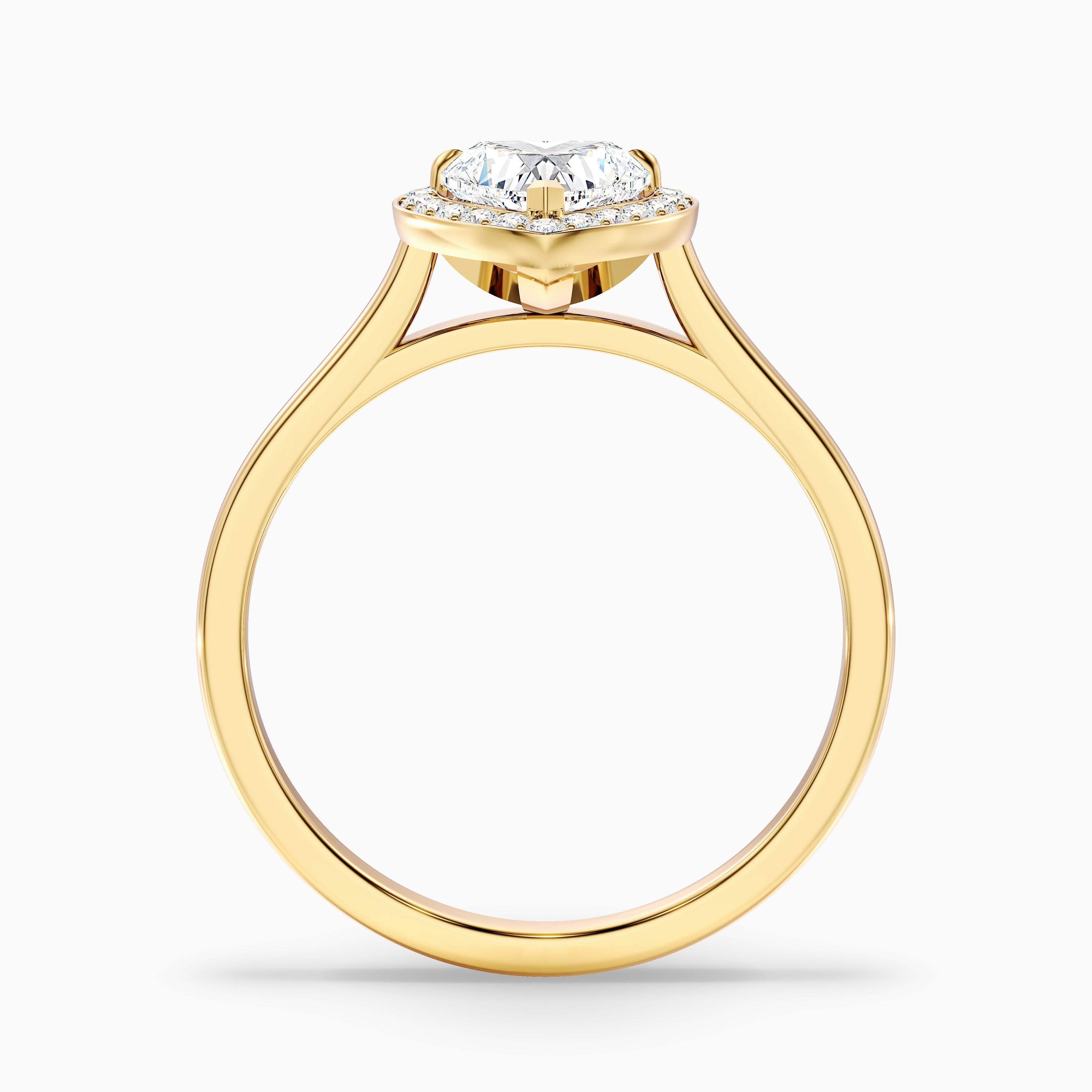 Nyla 2.5 Carat Heart Halo Moissanite Engagement Ring in 14k Rose Gold