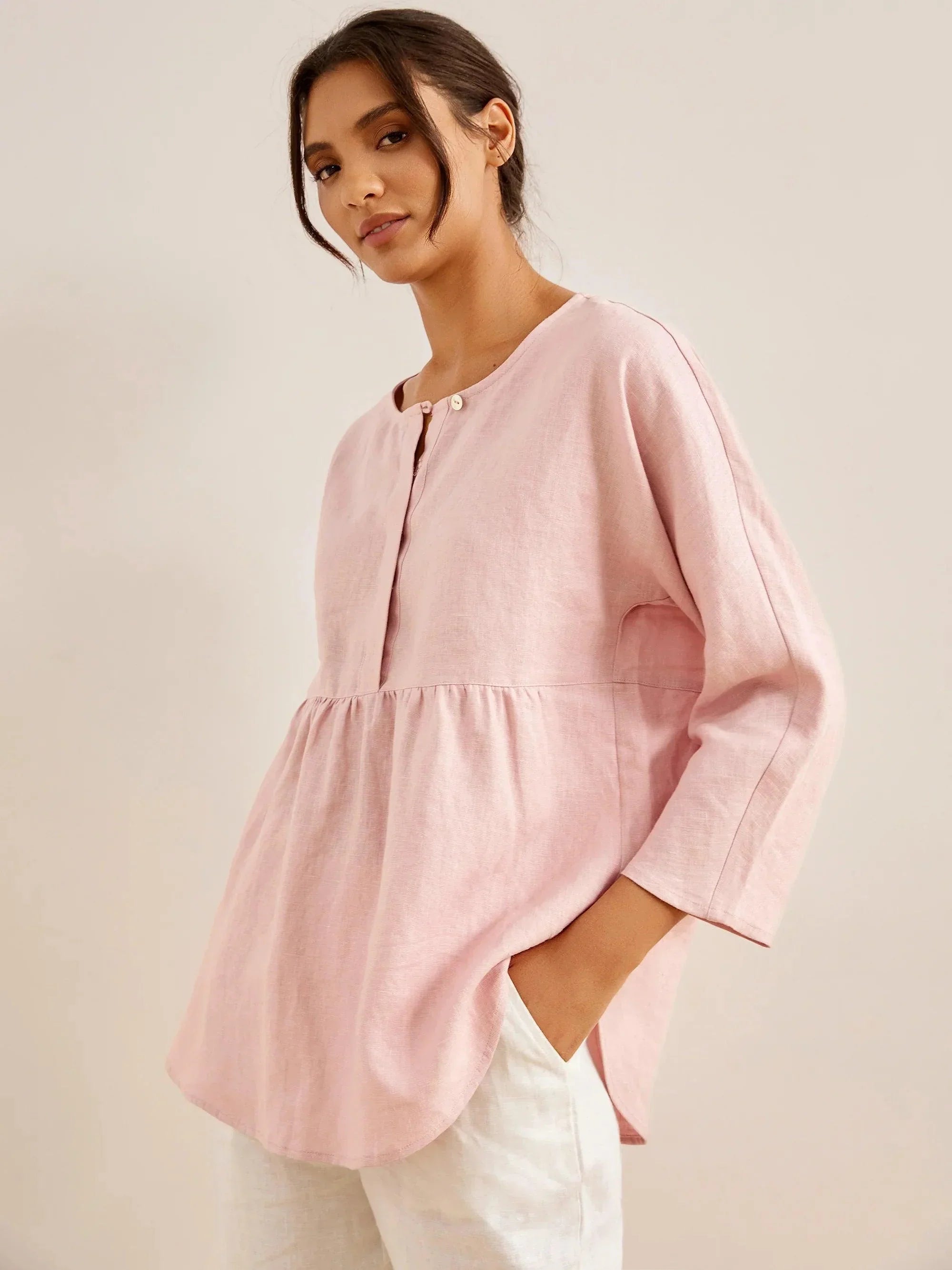 Linen Long-Sleeved Top SITKA by LINTICO