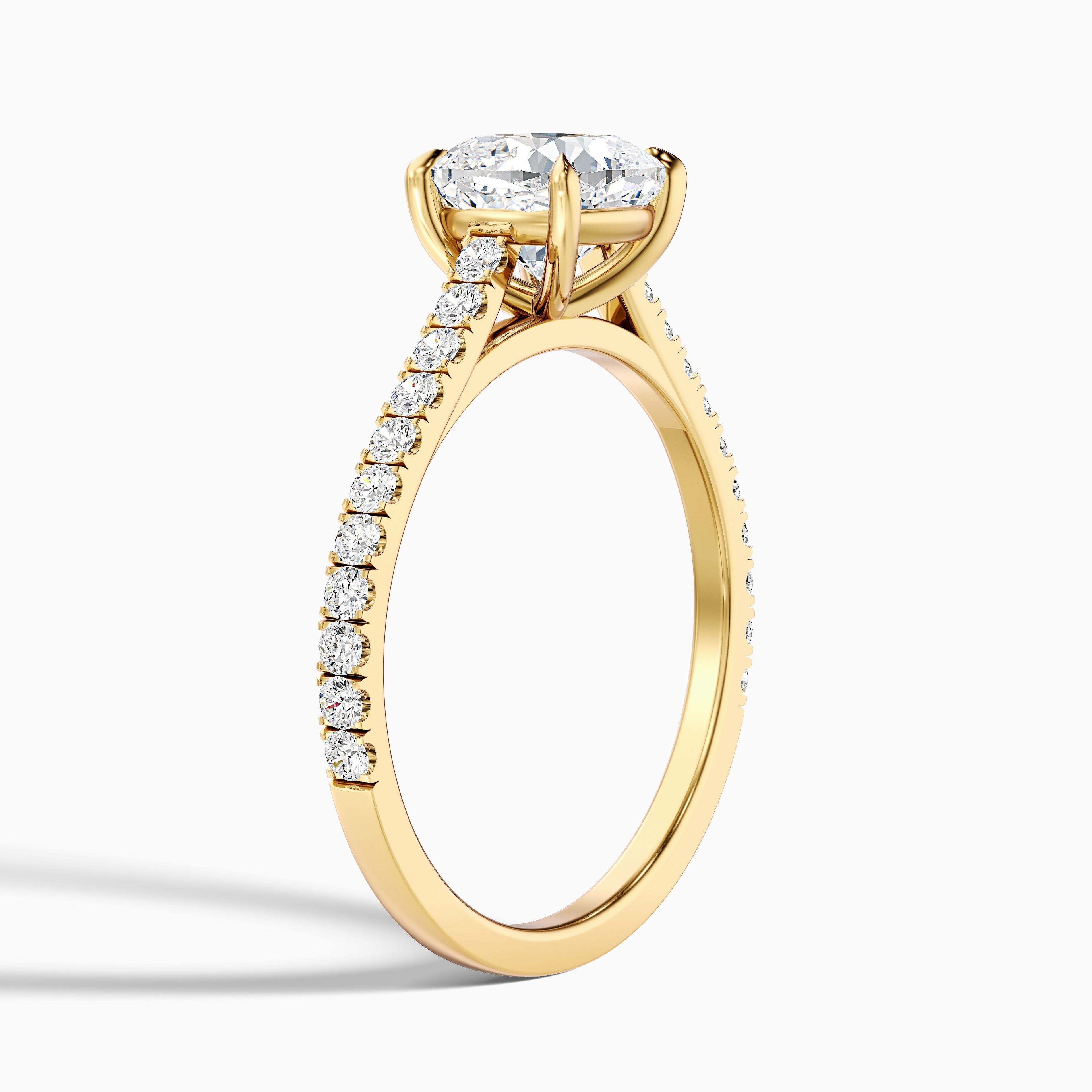 Mary 2.5 Carat Cushion Cut Side Stone Pave Moissanite Engagement Ring in Platinum