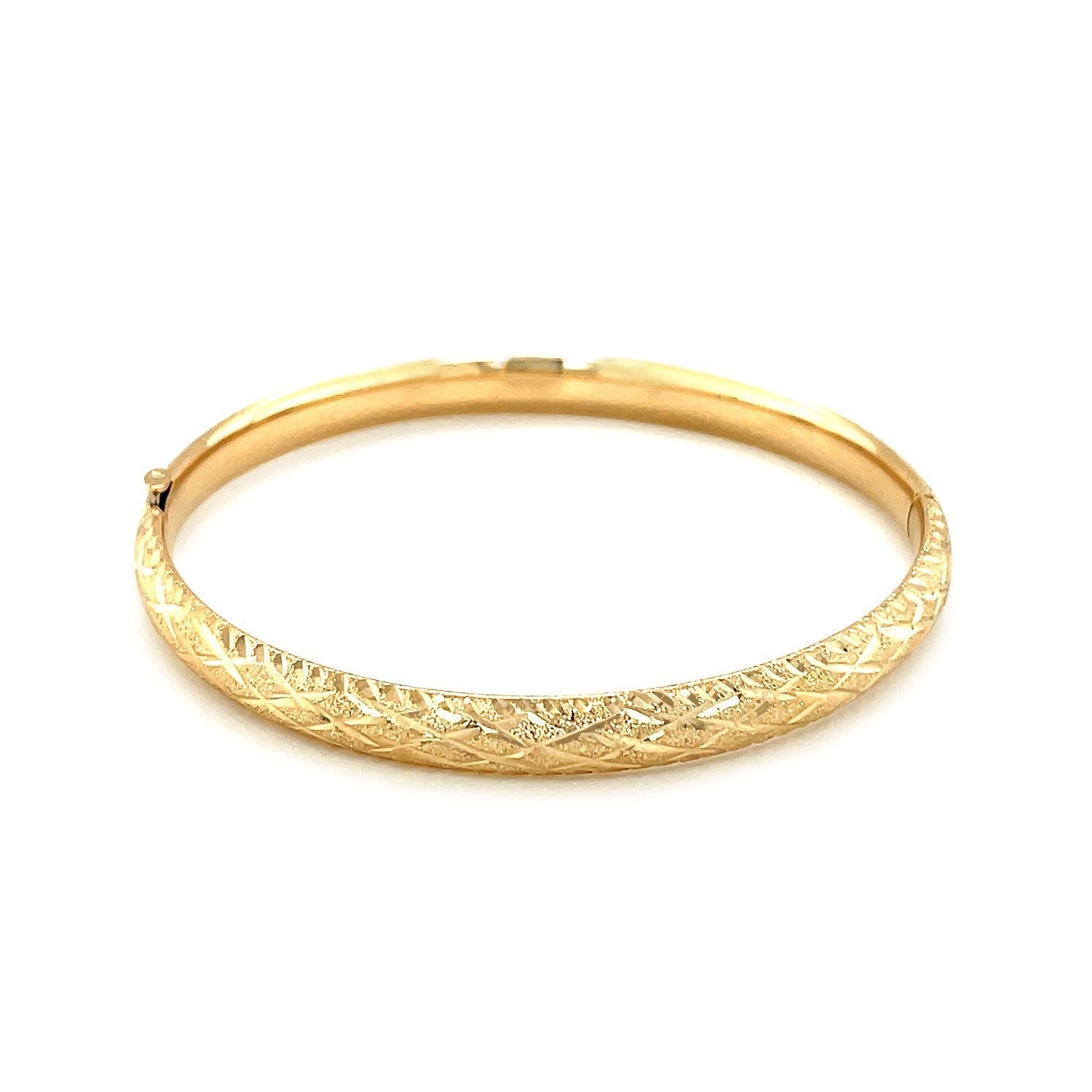 14k Yellow Gold Diamond Cut Design Dome Motif Children&