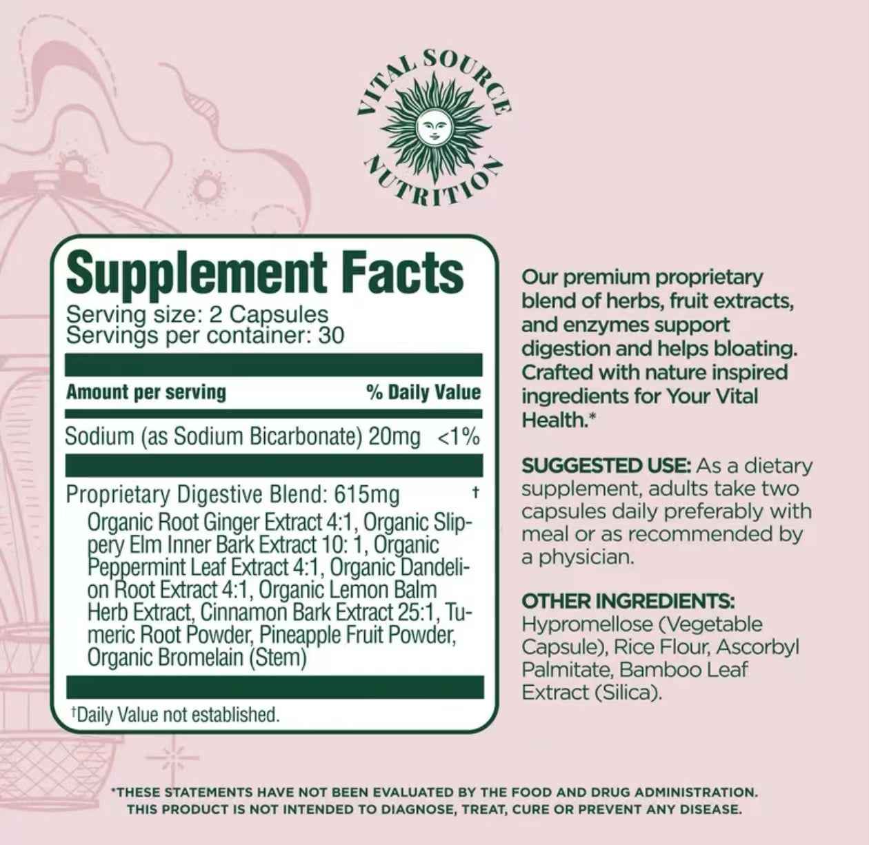 Debloat Support Capsules -AiRi- Vital Source Nutrition