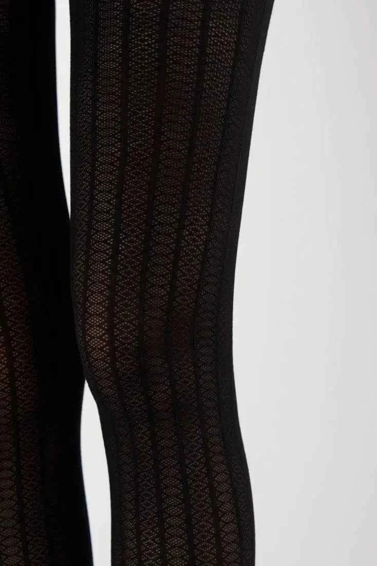 Fantasy Tights Conte Lacy Line - Lace Pattern and Stripes - DestGlow